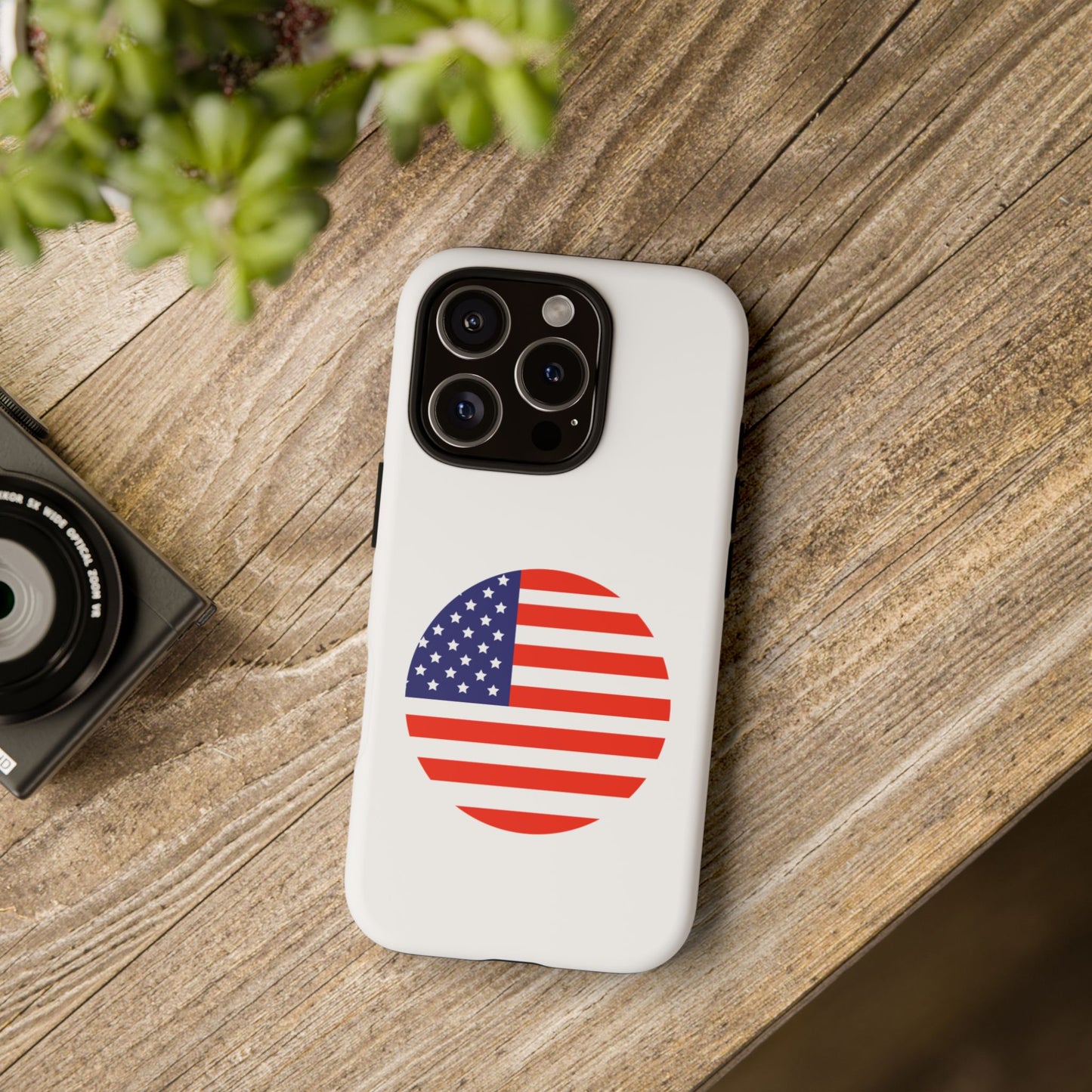 Circular USA Flag iPhone Case (Tough Case model series 16) by TokyoBill