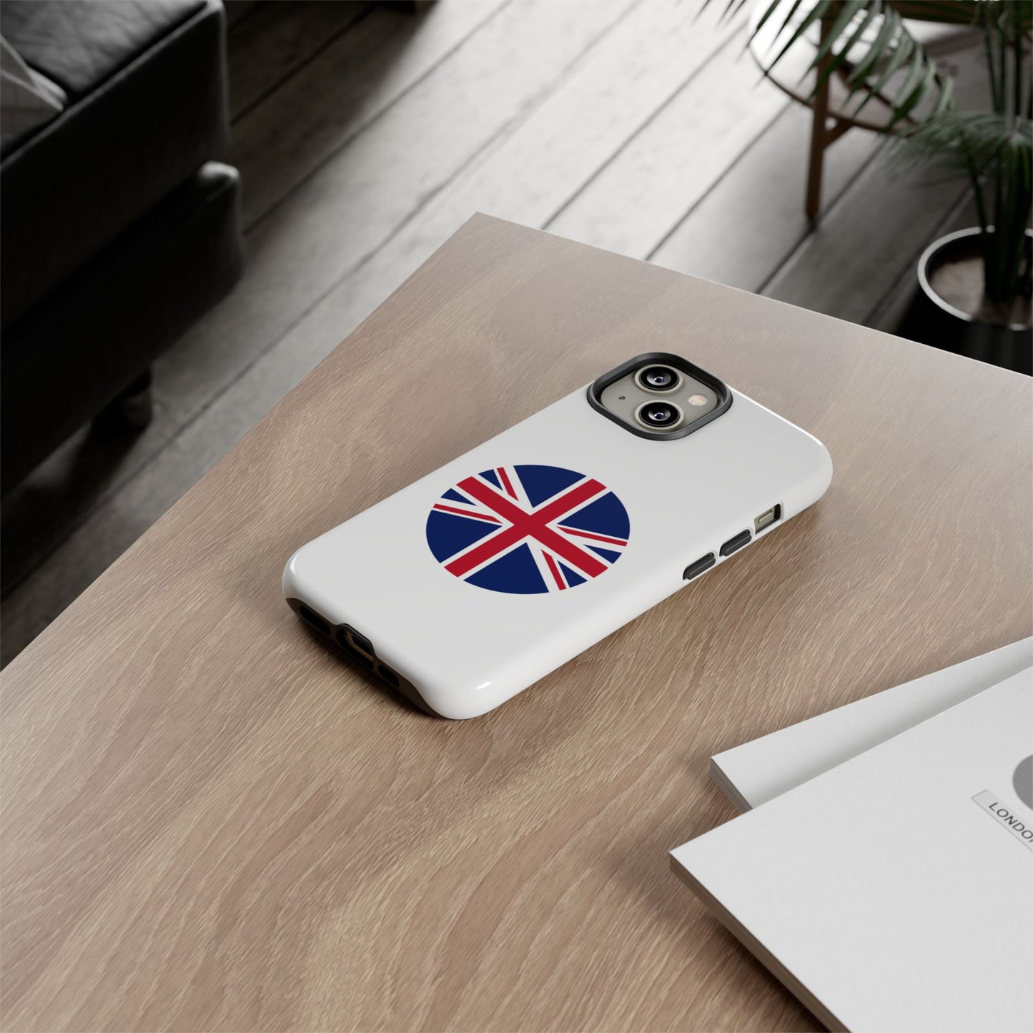 Circular UK Flag iPhone Case (Tough Case model series 14) by TokyoBill