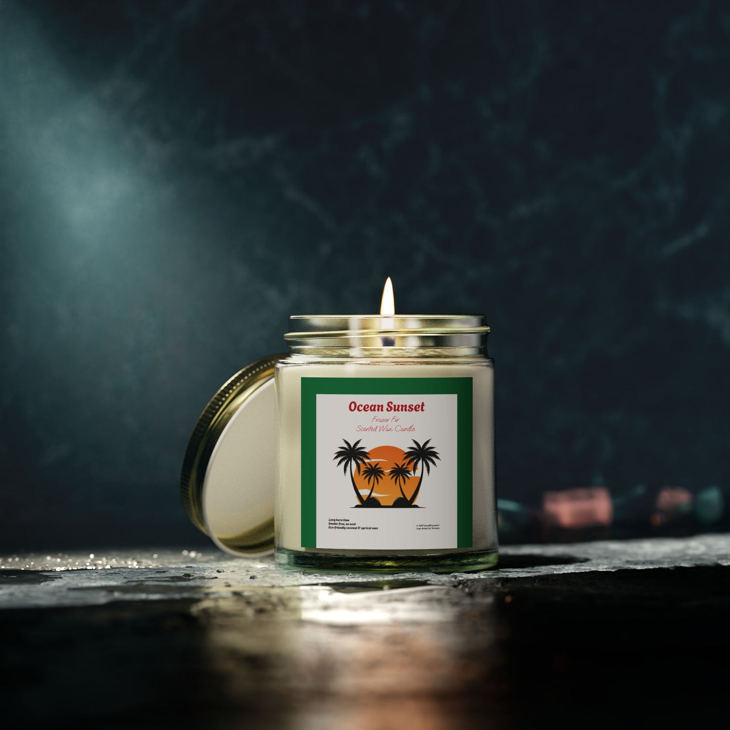 Ocean Sunset Fraser Fir scented wax candles (4oz, 9oz), by TokyoBill