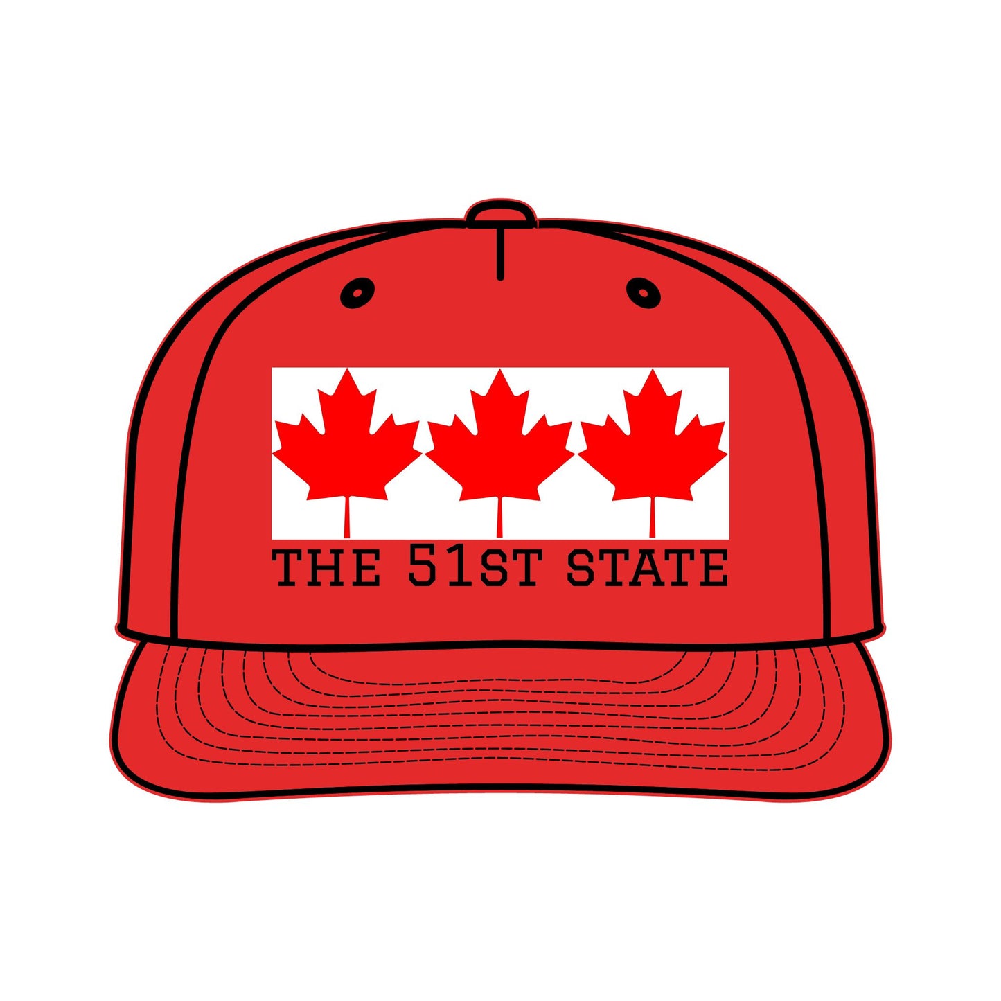 "THE 51ST STATE!" -- Original Surf Cap with Canadian maple leaves, by TokyoBill