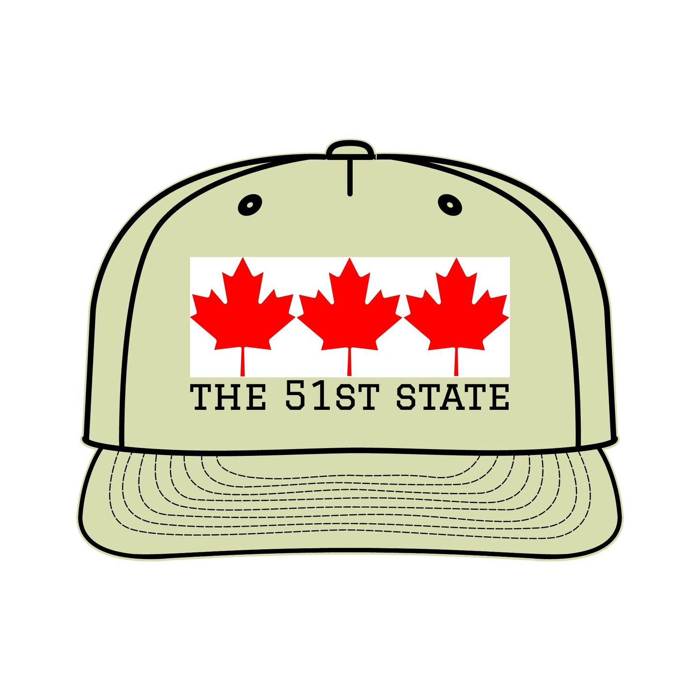 "THE 51ST STATE!" -- Original Surf Cap with Canadian maple leaves, by TokyoBill