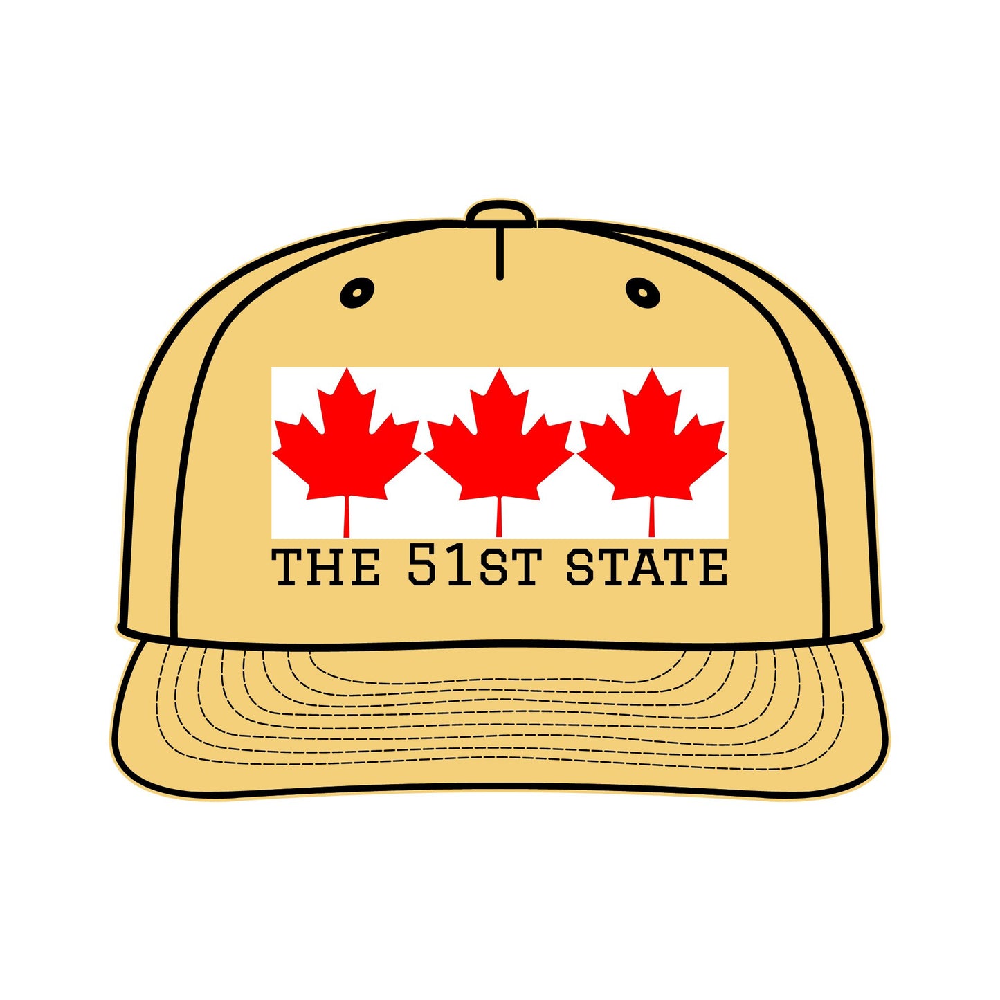 "THE 51ST STATE!" -- Original Surf Cap with Canadian maple leaves, by TokyoBill