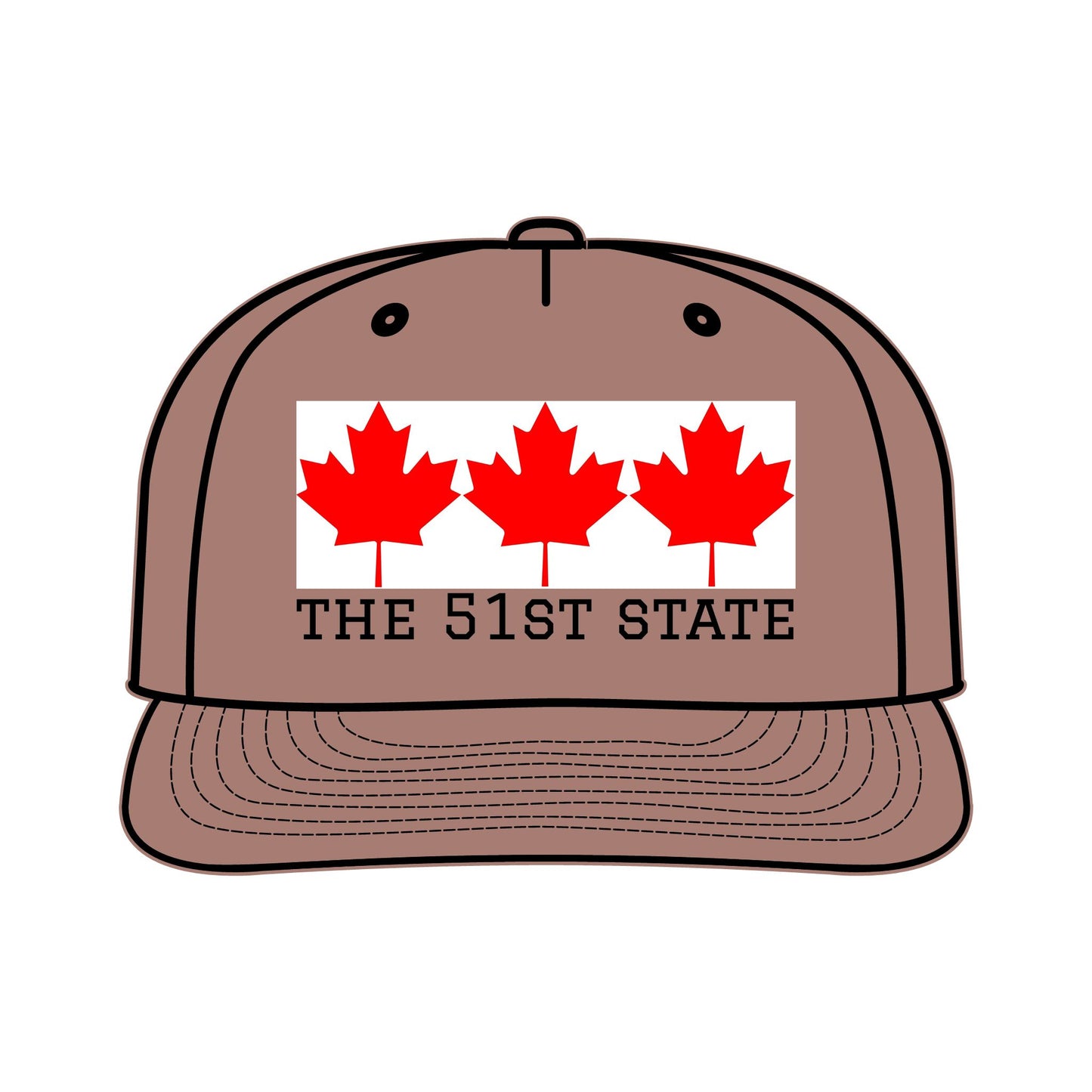 "THE 51ST STATE!" -- Original Surf Cap with Canadian maple leaves, by TokyoBill