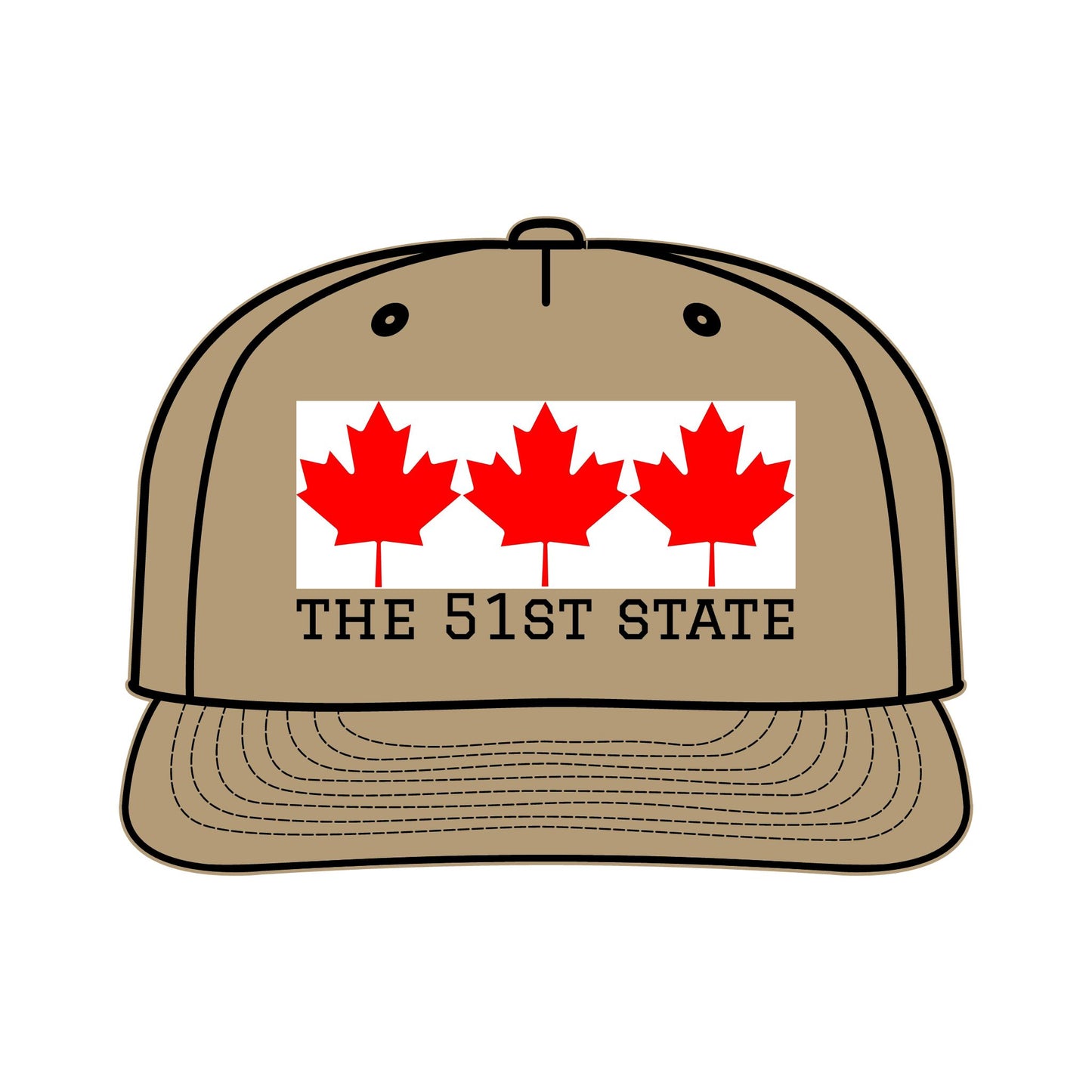 "THE 51ST STATE!" -- Original Surf Cap with Canadian maple leaves, by TokyoBill