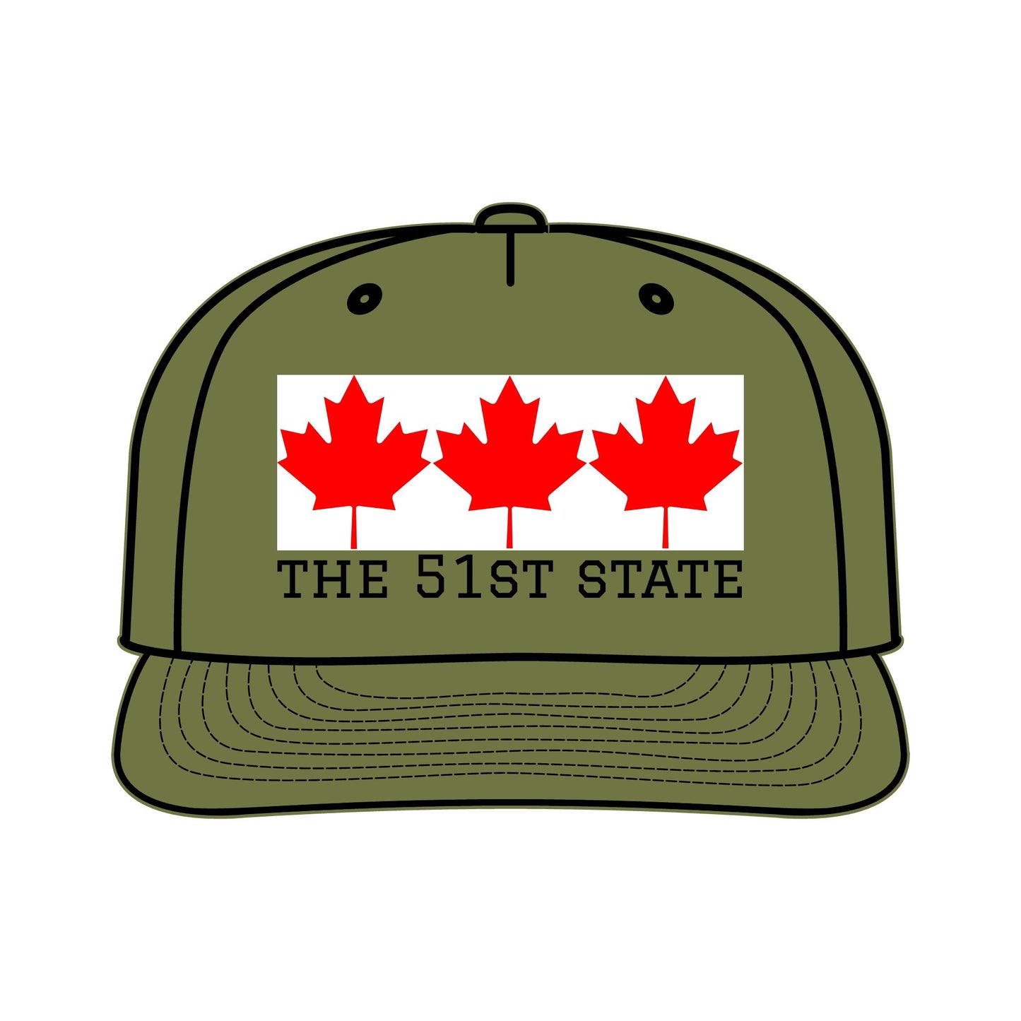 "THE 51ST STATE!" -- Original Surf Cap with Canadian maple leaves, by TokyoBill