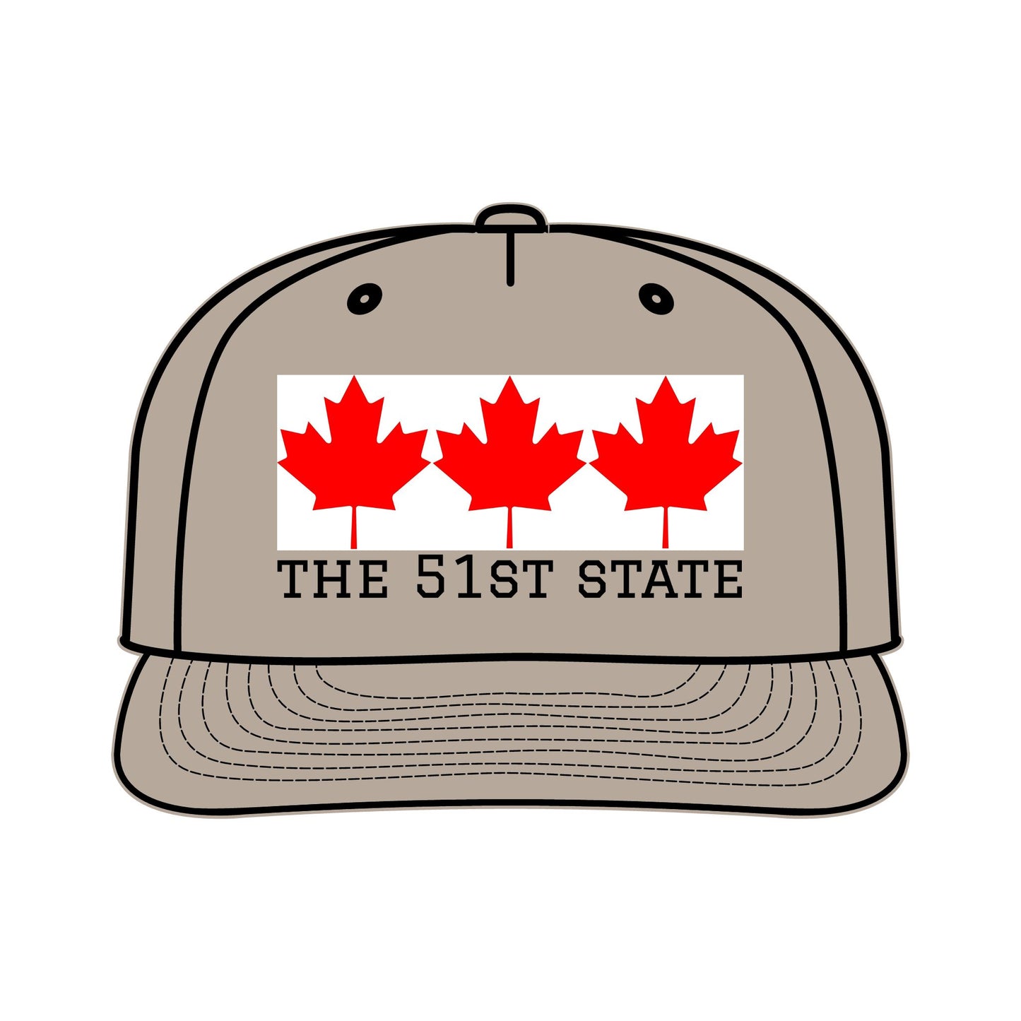 "THE 51ST STATE!" -- Original Surf Cap with Canadian maple leaves, by TokyoBill