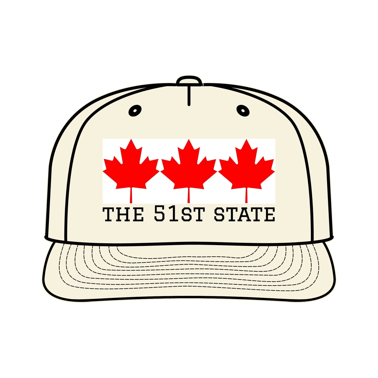 "THE 51ST STATE!" -- Original Surf Cap with Canadian maple leaves, by TokyoBill