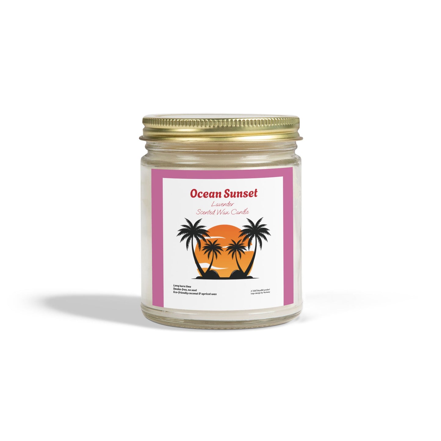 Ocean Sunset Lavender scented wax candles (4oz, 9oz), by TokyoBill
