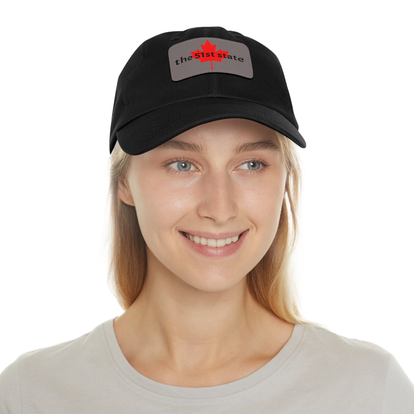 "the 51st state" -- Original Leather Patch Dad Hat by TokyoBill