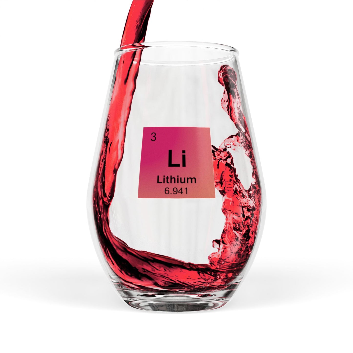 Periodic Table Stemless Wine Glass | Alkali Metal Series | Science Gift