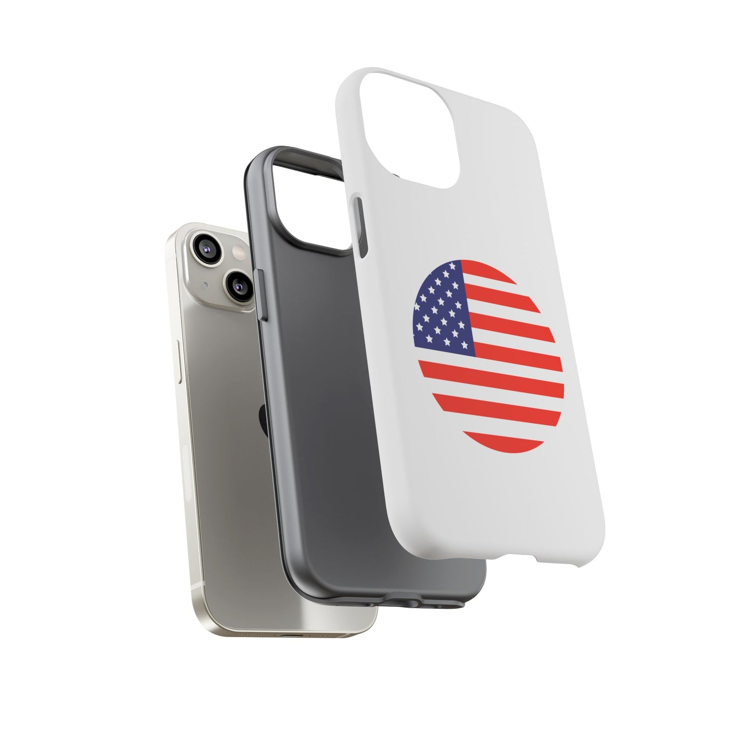 Circular USA Flag iPhone Case (Tough Case model series 14) by TokyoBill