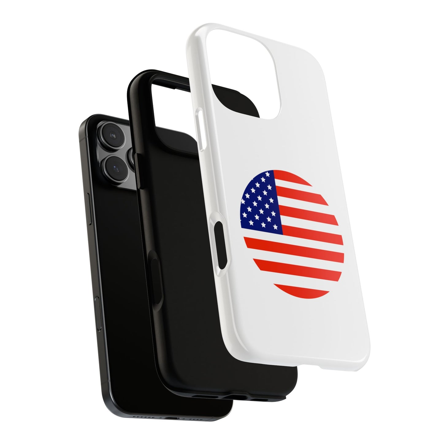 Circular USA Flag iPhone Case (Tough Case model series 16) by TokyoBill