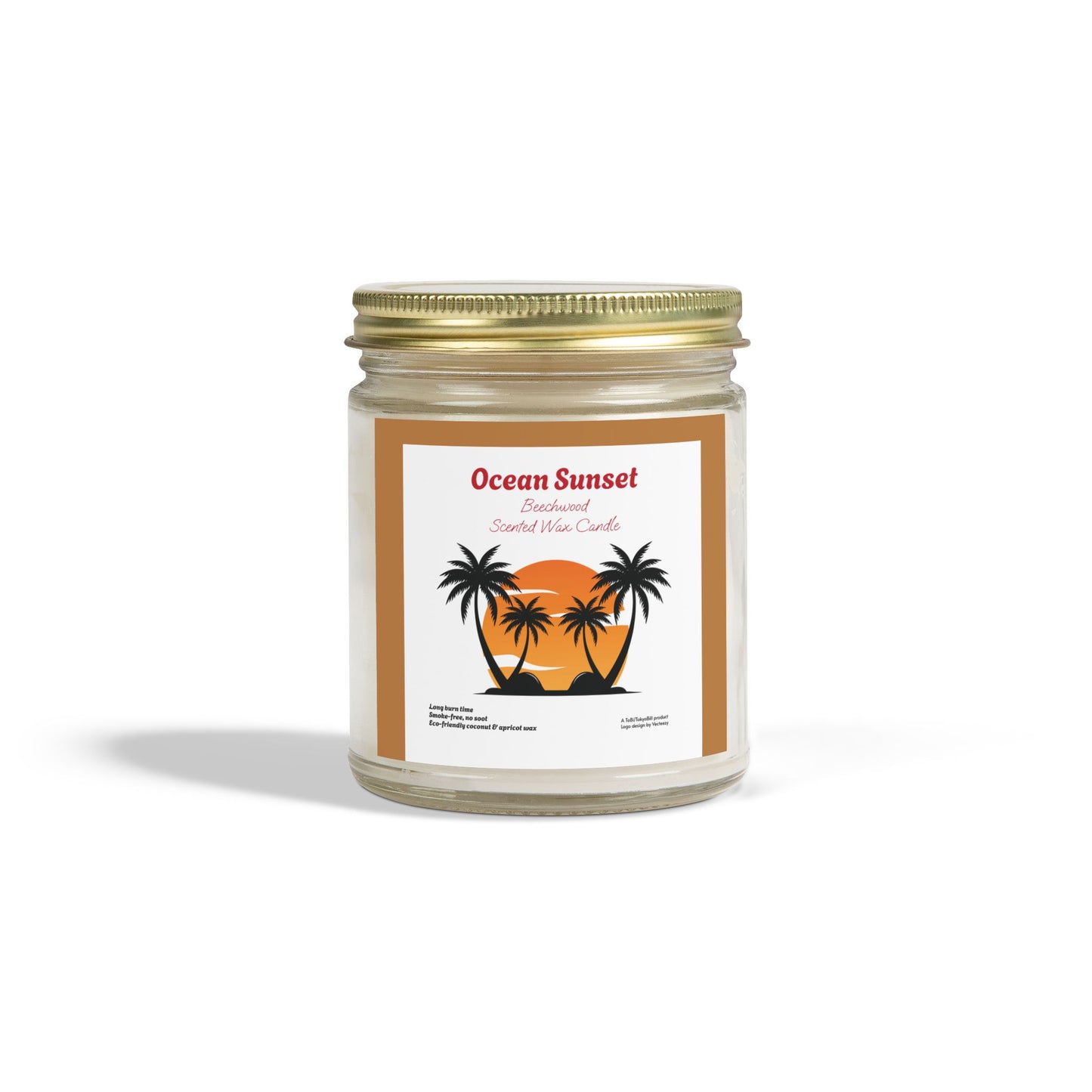 Ocean Sunset Beechwood scented wax candles (4oz, 9oz), by TokyoBill