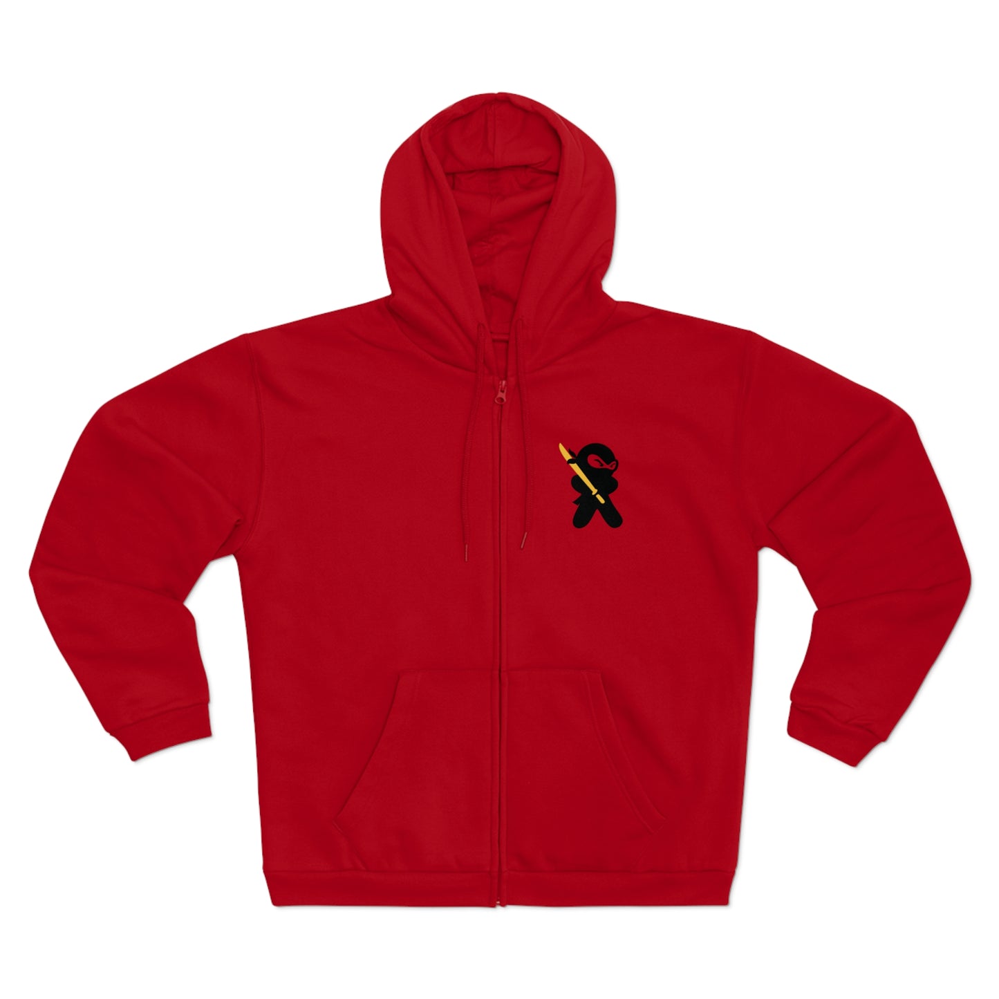 Unisex Zip-Up Hoodie, Ninja badge on chest, by TokyoBill