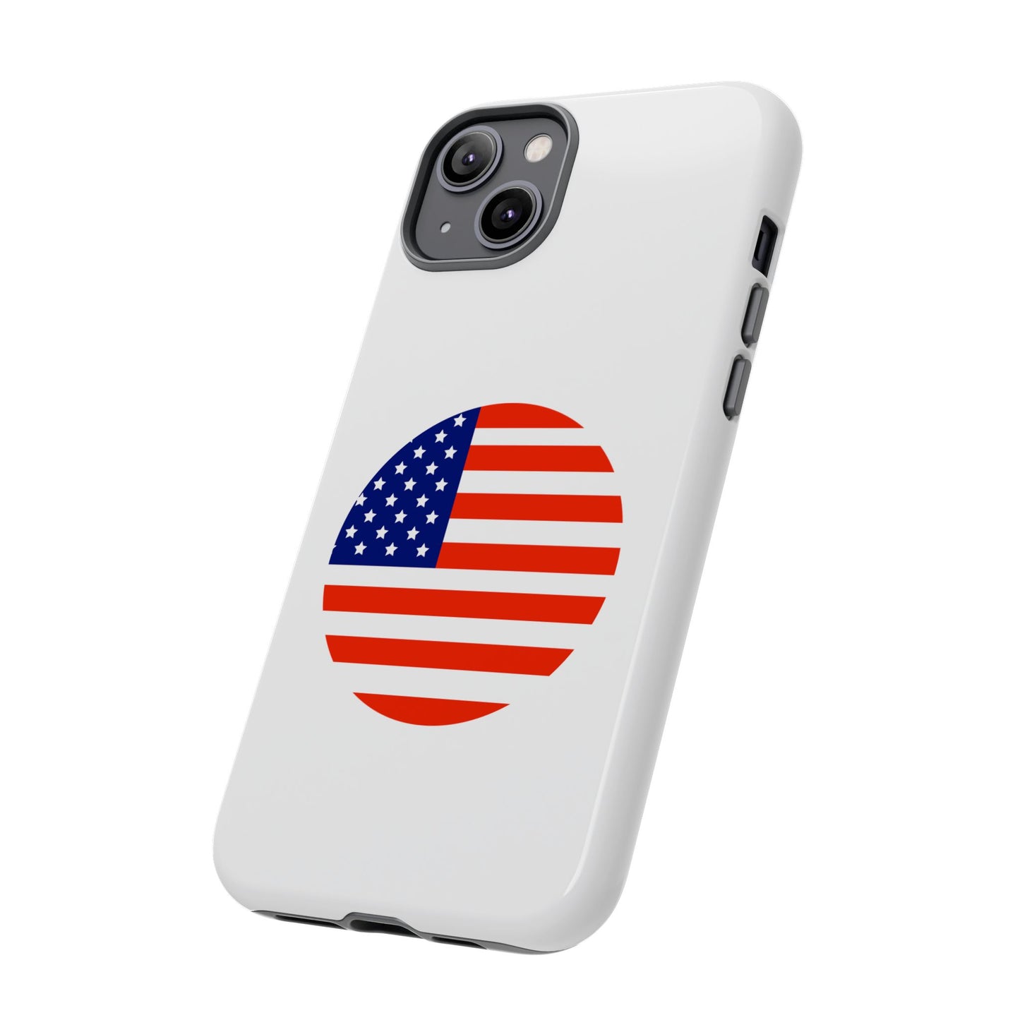 Circular USA Flag iPhone Case (Tough Case model series 14) by TokyoBill