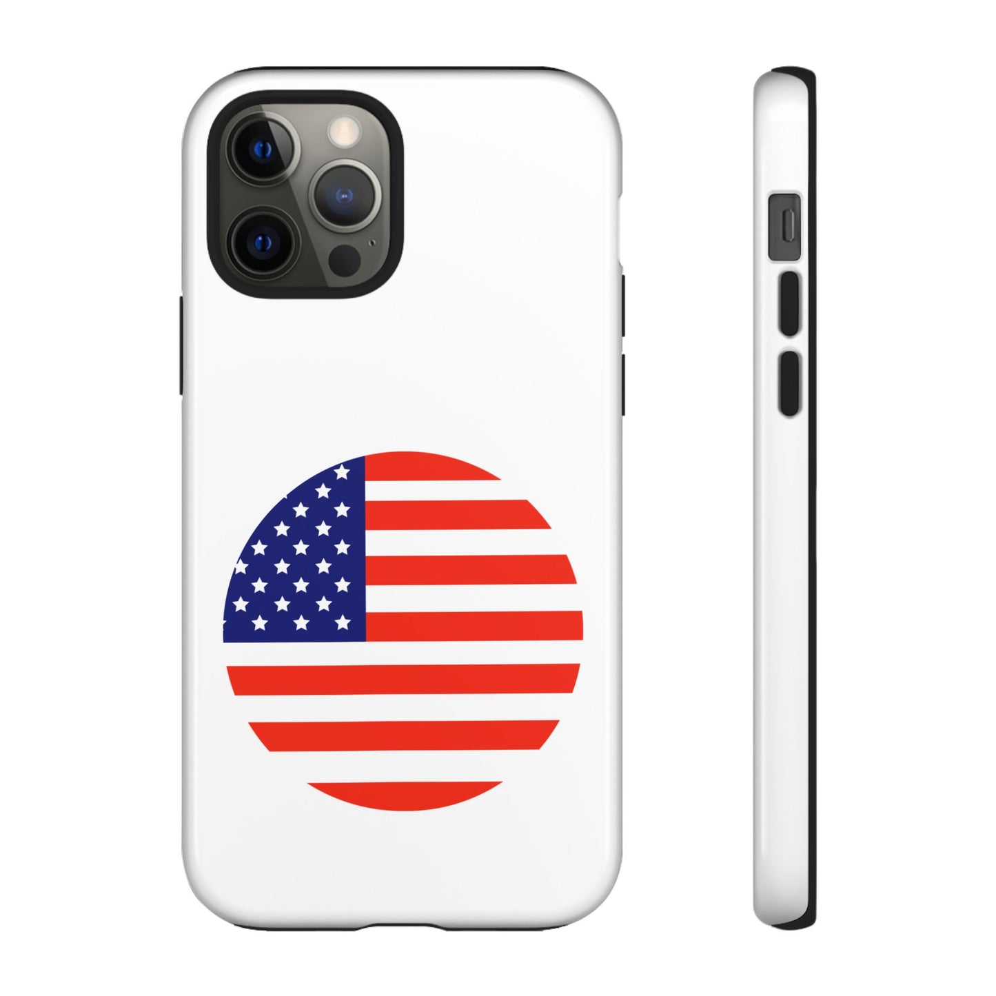Circular USA Flag iPhone Case (Tough Case model series 12) by TokyoBill