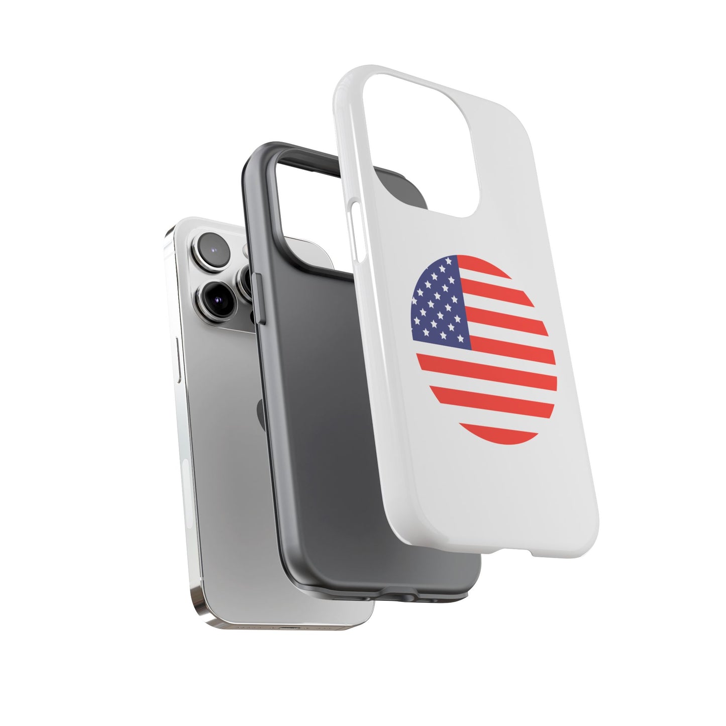 Circular USA Flag iPhone Case (Tough Case model series 14) by TokyoBill