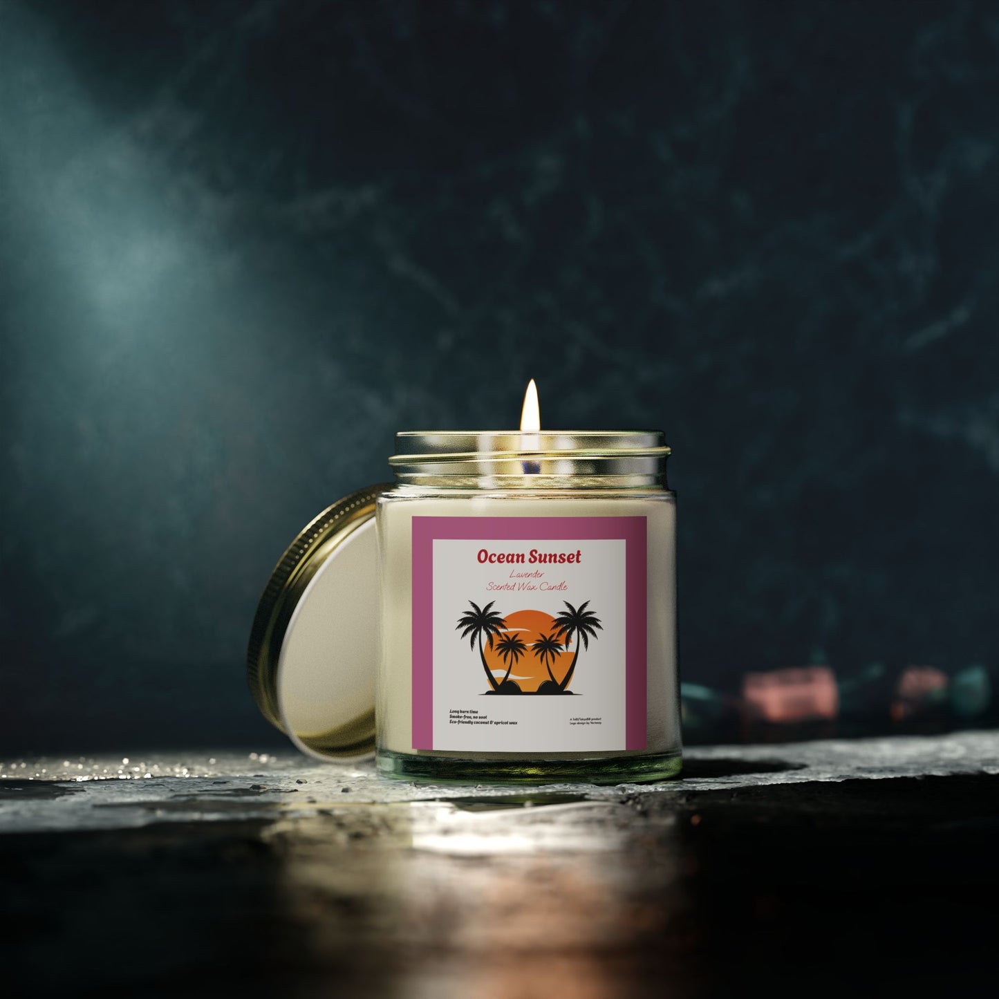 Ocean Sunset Lavender scented wax candles (4oz, 9oz), by TokyoBill