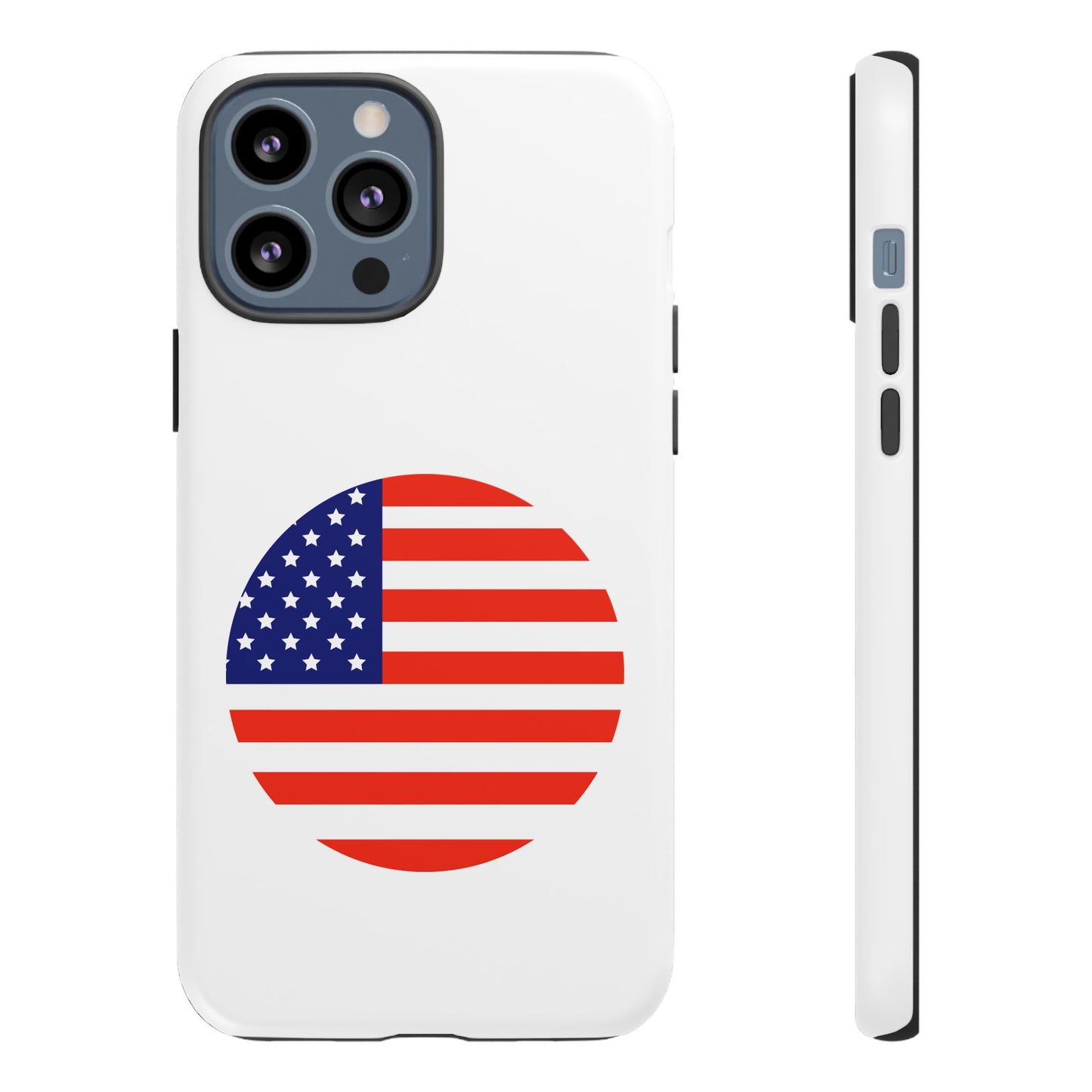 Circular USA Flag iPhone Case (Tough Case model series 13) by TokyoBill