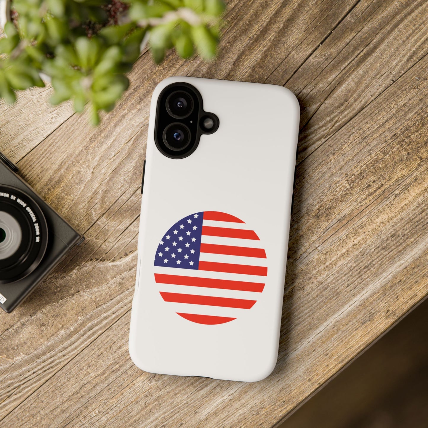 Circular USA Flag iPhone Case (Tough Case model series 16) by TokyoBill