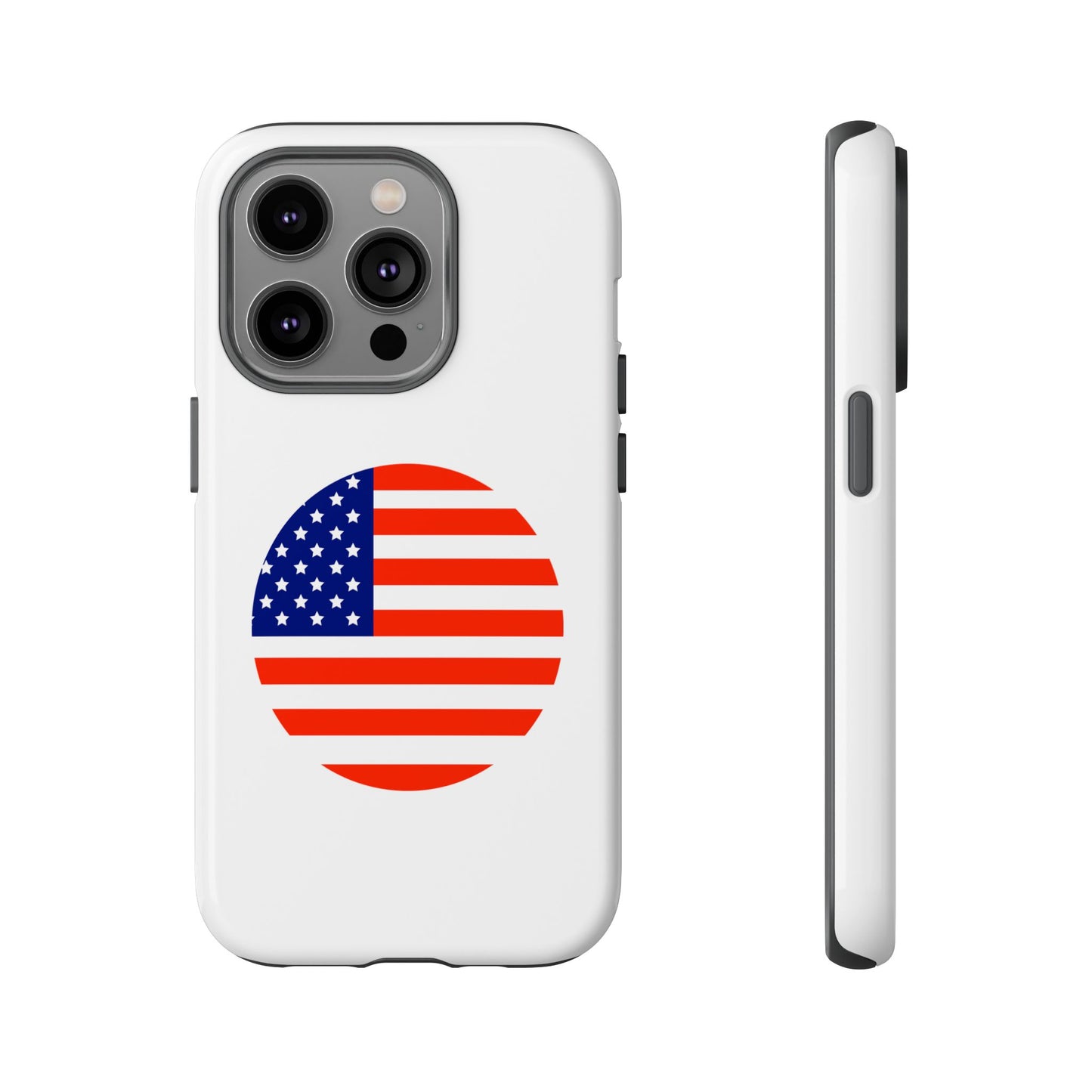 Circular USA Flag iPhone Case (Tough Case model series 14) by TokyoBill