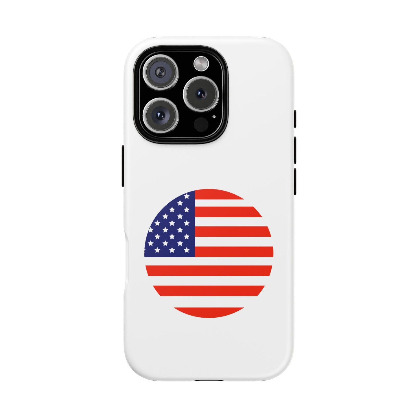Circular USA Flag iPhone Case (Tough Case model series 16) by TokyoBill