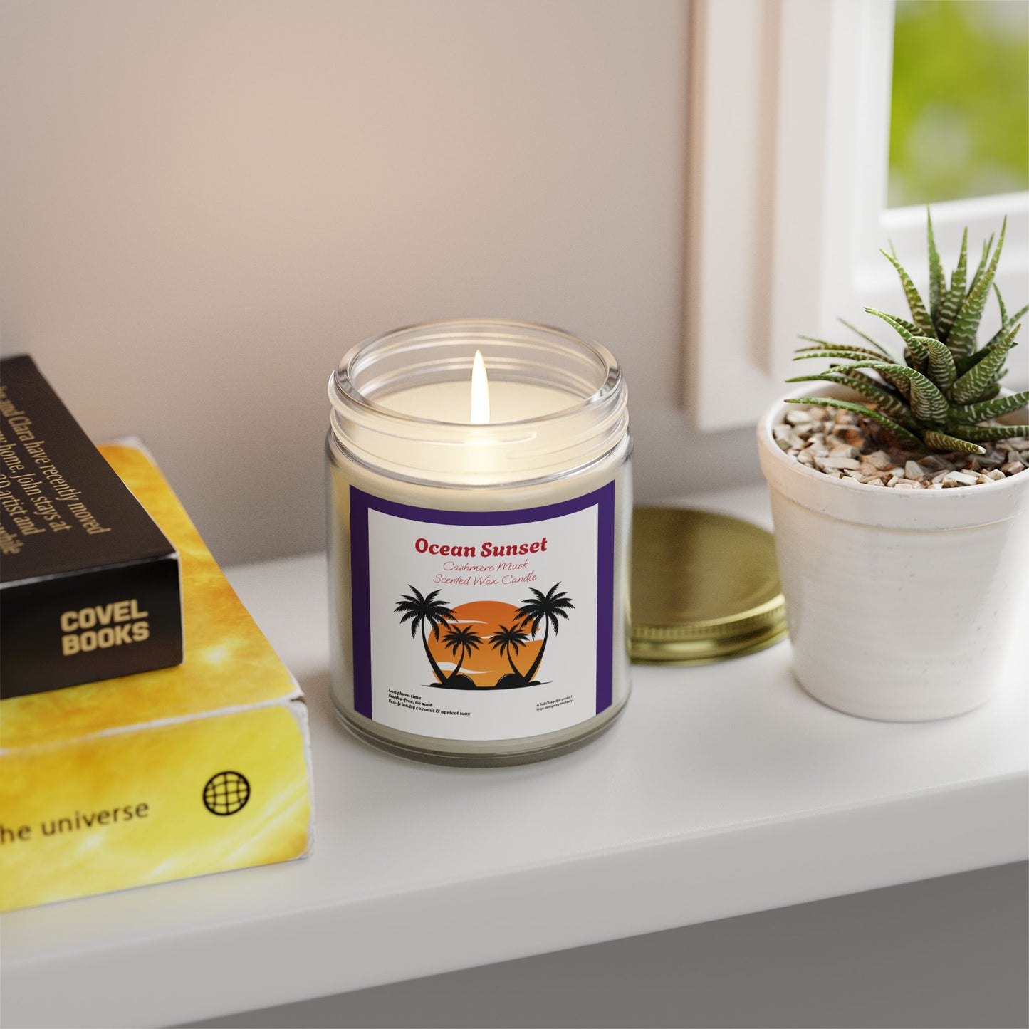 Ocean Sunset Cashmere Musk scented wax candles (4oz, 9oz), by TokyoBill
