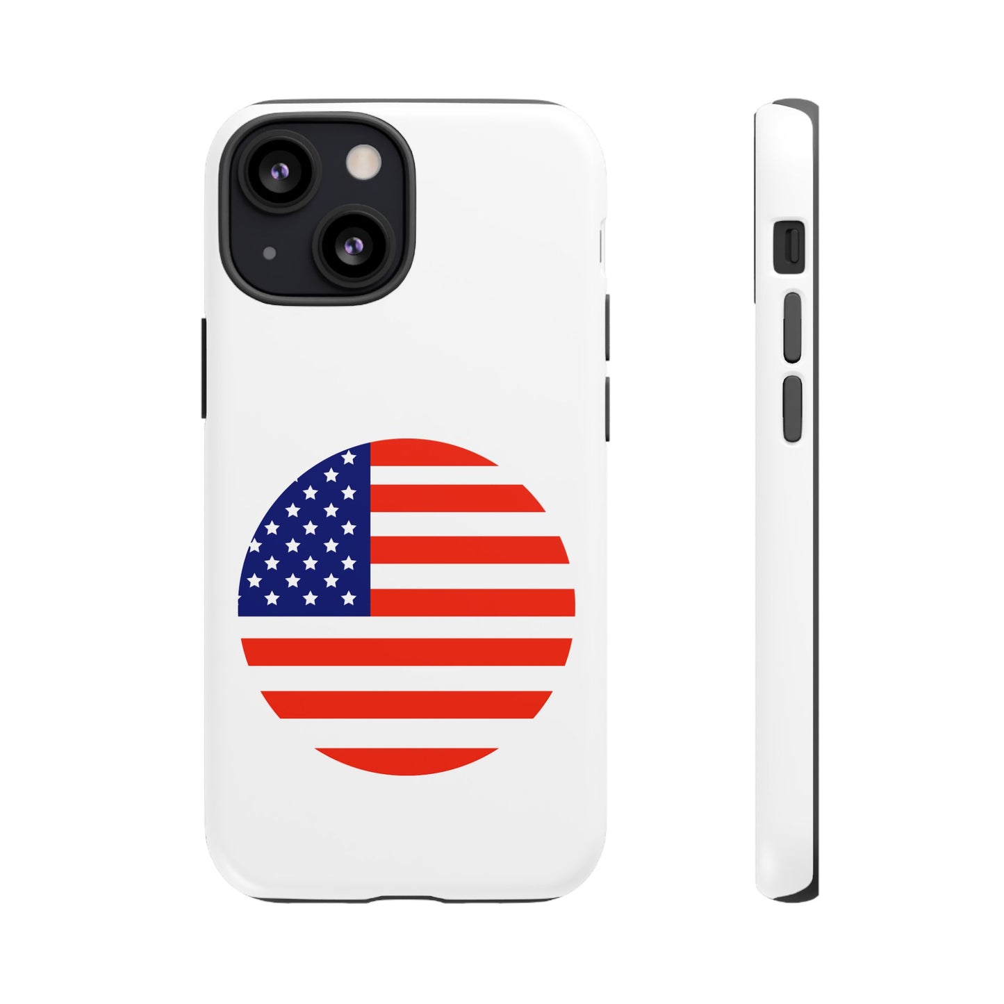 Circular USA Flag iPhone Case (Tough Case model series 13) by TokyoBill