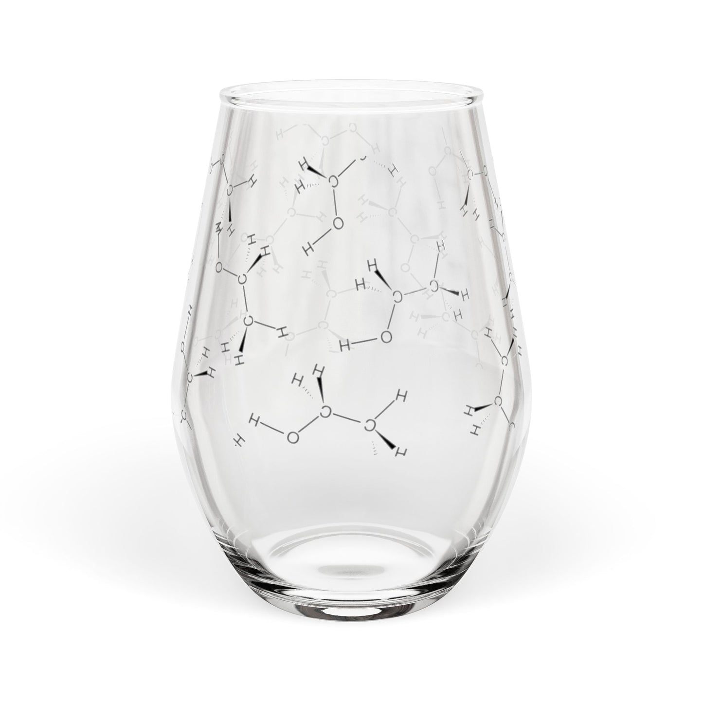 Molecules of Ethanol - 11.75oz Stemless Wine Glass by TokyoBill