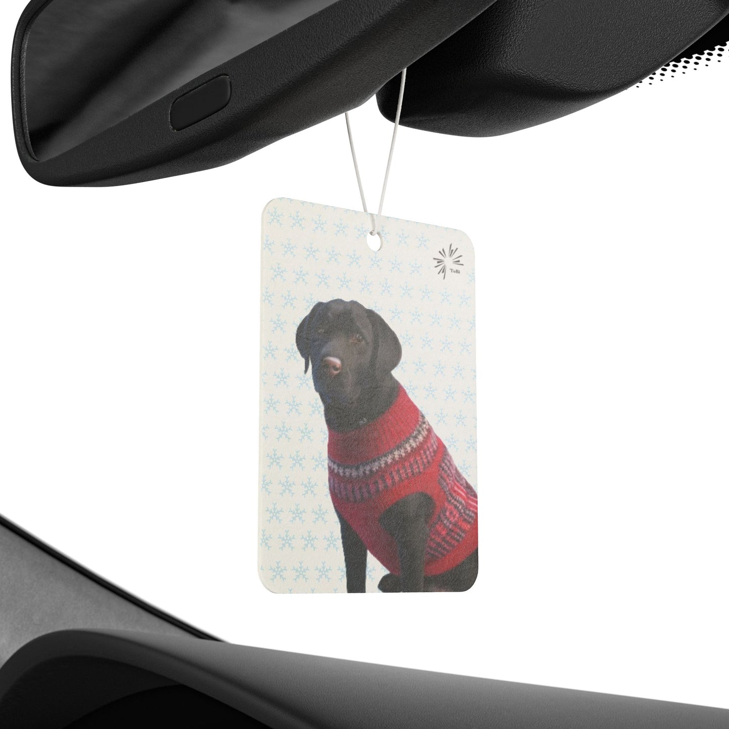 Sweater Dog Car Air Freshener, Cute Black Labrador Car Fragrance, by TokyoBill
