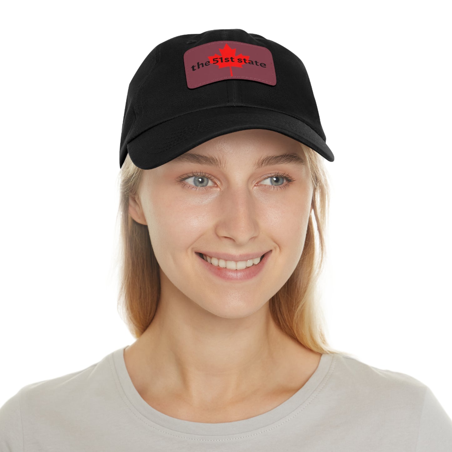 "the 51st state" -- Original Leather Patch Dad Hat by TokyoBill