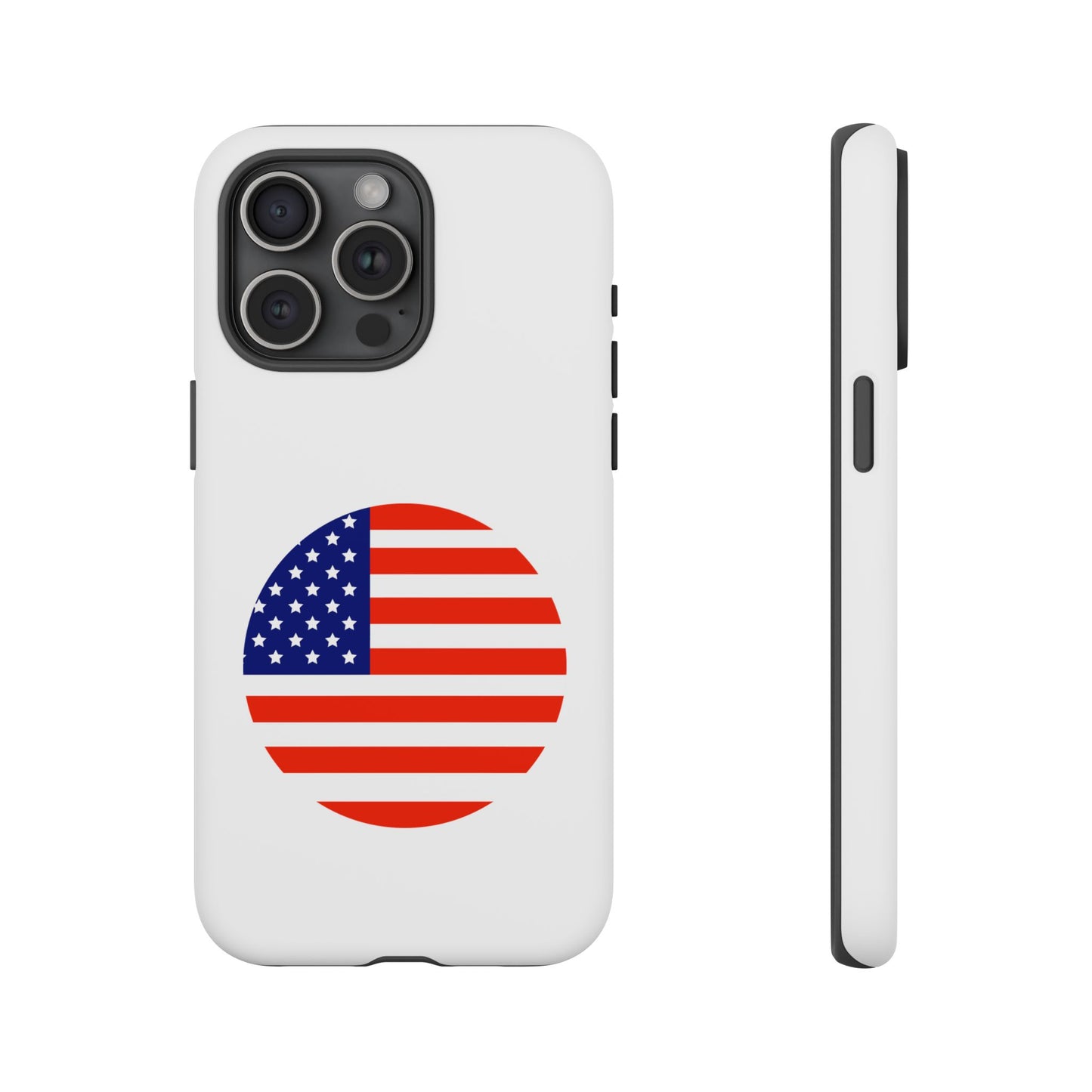 Circular USA Flag iPhone Case (Tough Case model series 15) by TokyoBill