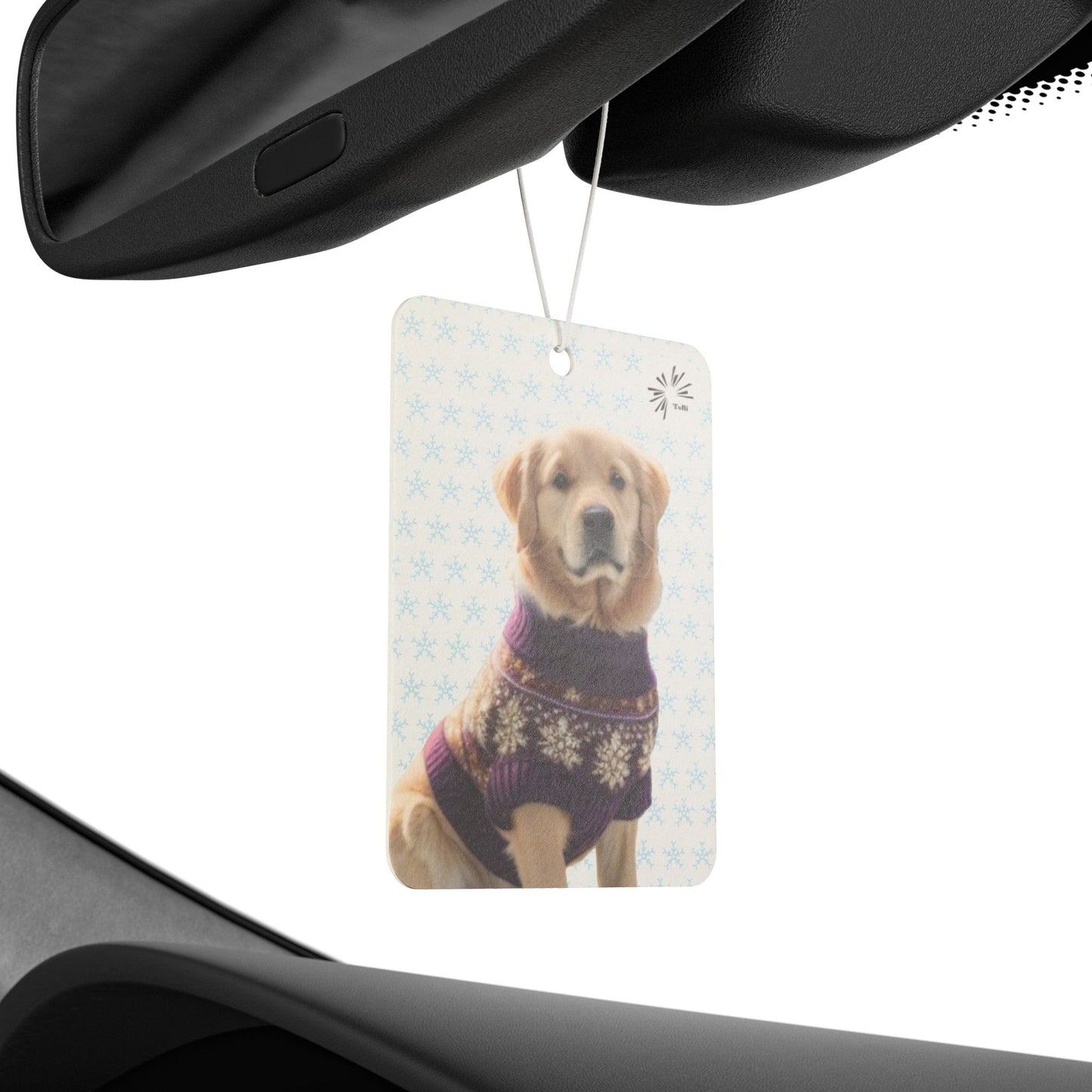 Sweater Dog Car Air Freshener, Cute Golden Retriever Car Fragrance, by TokyoBill
