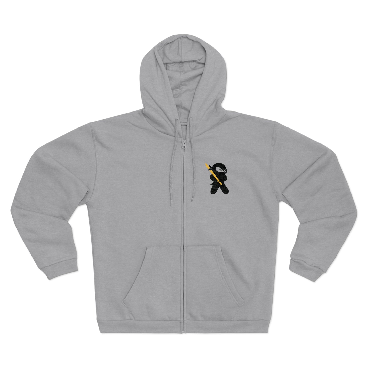 Unisex Zip-Up Hoodie, Ninja badge on chest, by TokyoBill