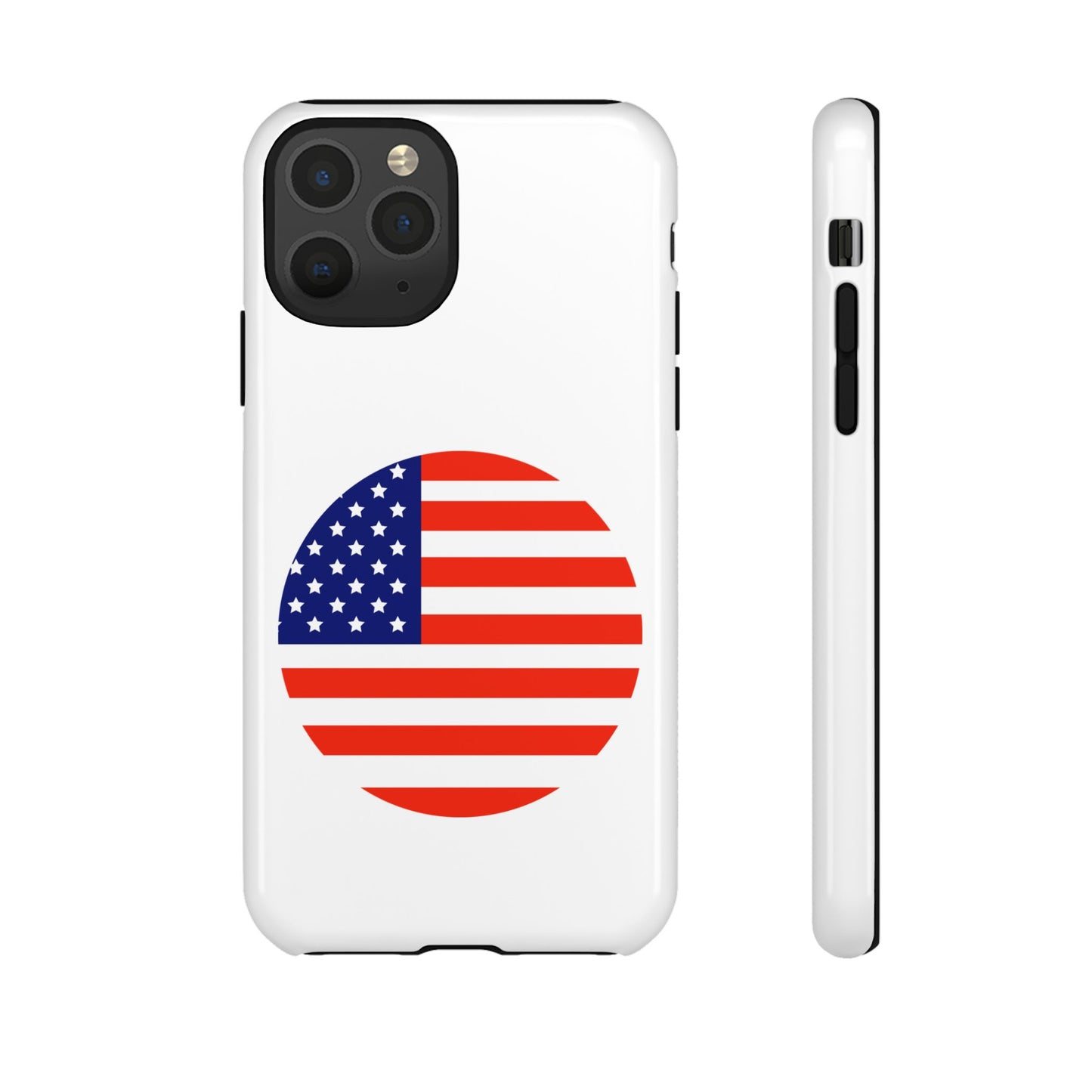Circular USA Flag iPhone Case (Tough Case model series 11) by TokyoBill