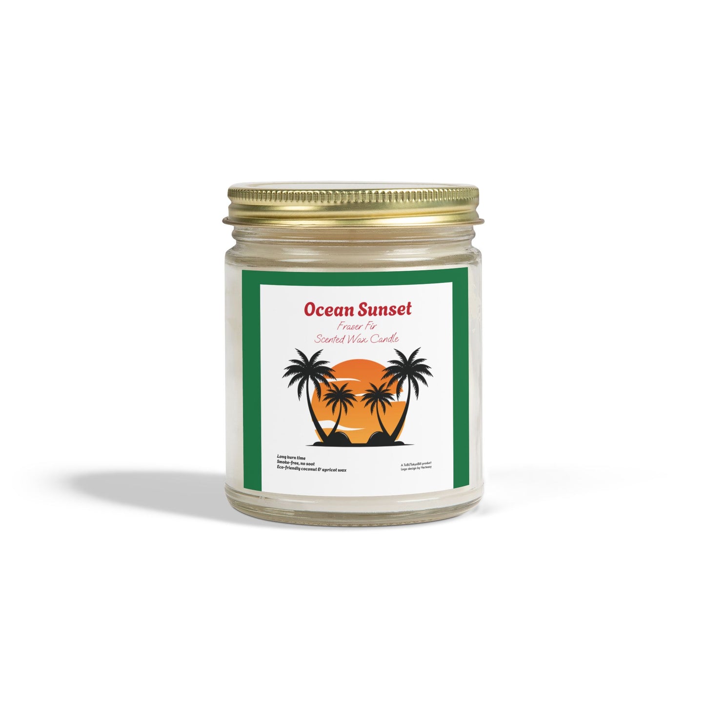 Ocean Sunset Fraser Fir scented wax candles (4oz, 9oz), by TokyoBill