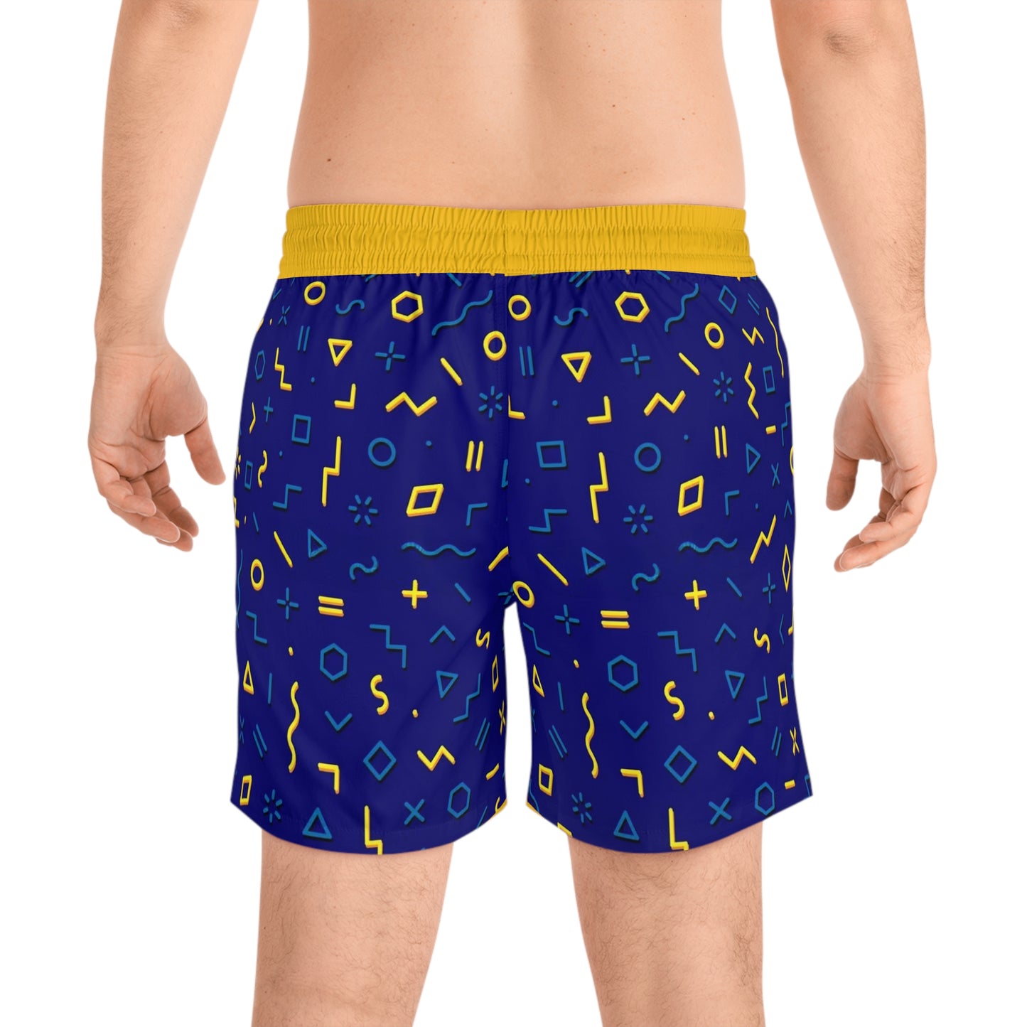 Colorful AOP Swim Shorts, Men's Beachwear, Summer Vacation Swimwear by TokyoBill
