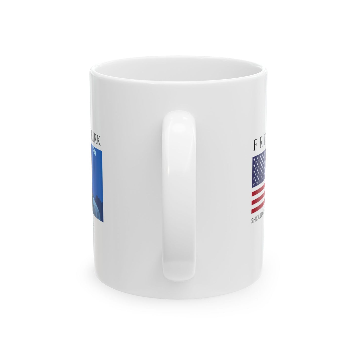 Charlie Kirk 11 oz Ceramic Mug, American Flag Coffee Cup, by TokyoBill