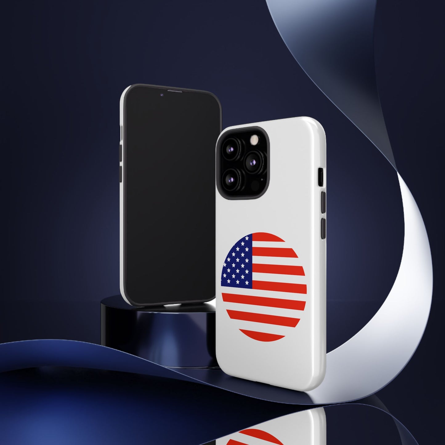 Circular USA Flag iPhone Case (Tough Case model series 13) by TokyoBill