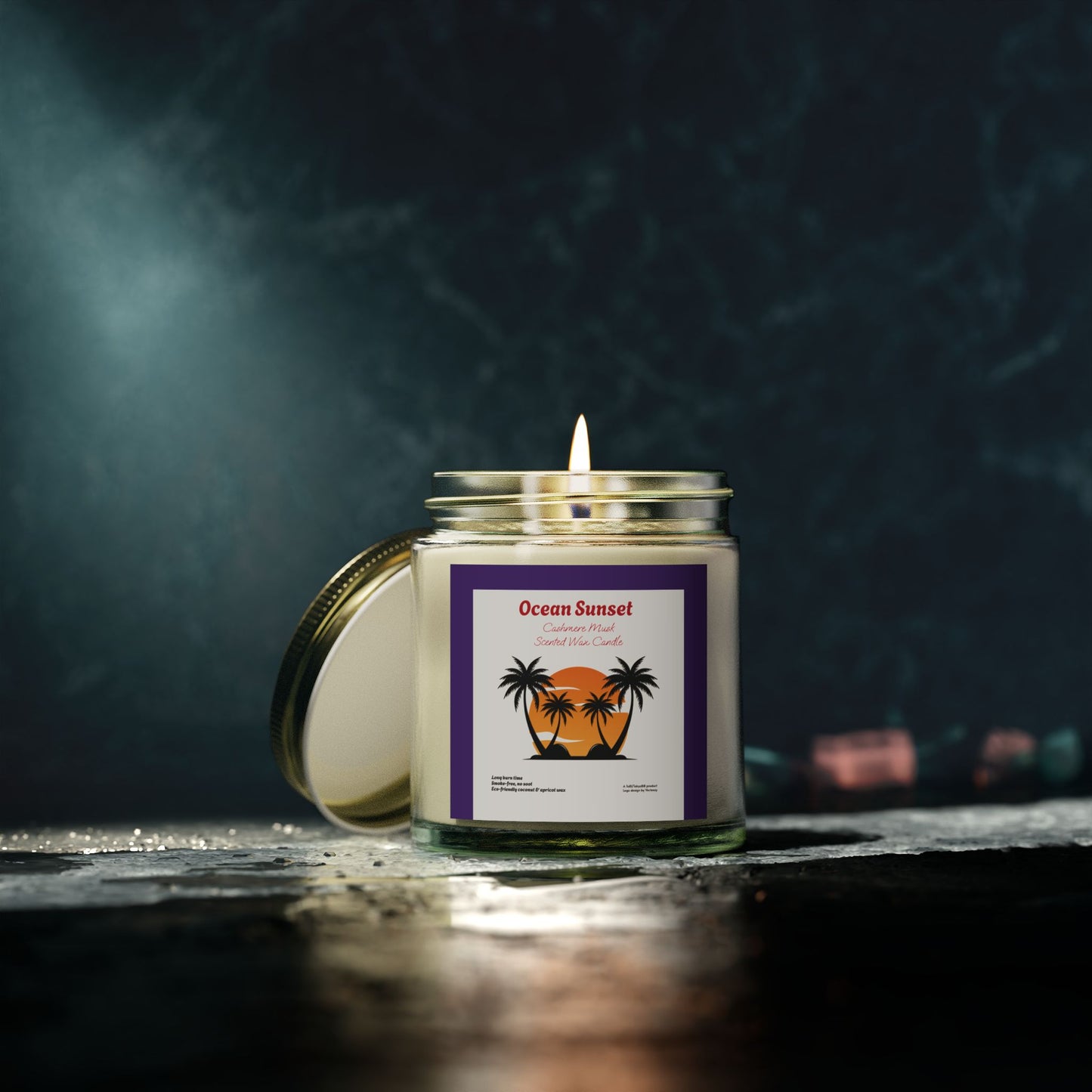 Ocean Sunset Cashmere Musk scented wax candles (4oz, 9oz), by TokyoBill