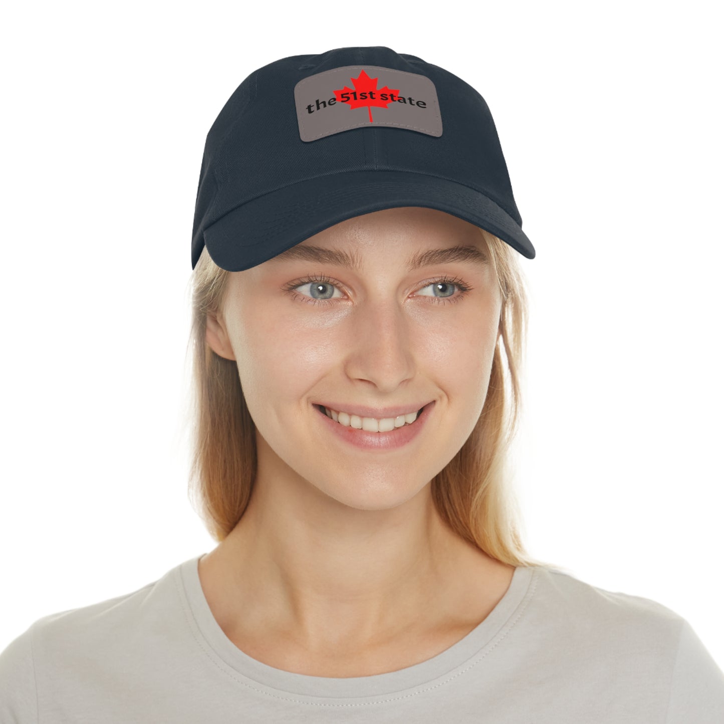 "the 51st state" -- Original Leather Patch Dad Hat by TokyoBill