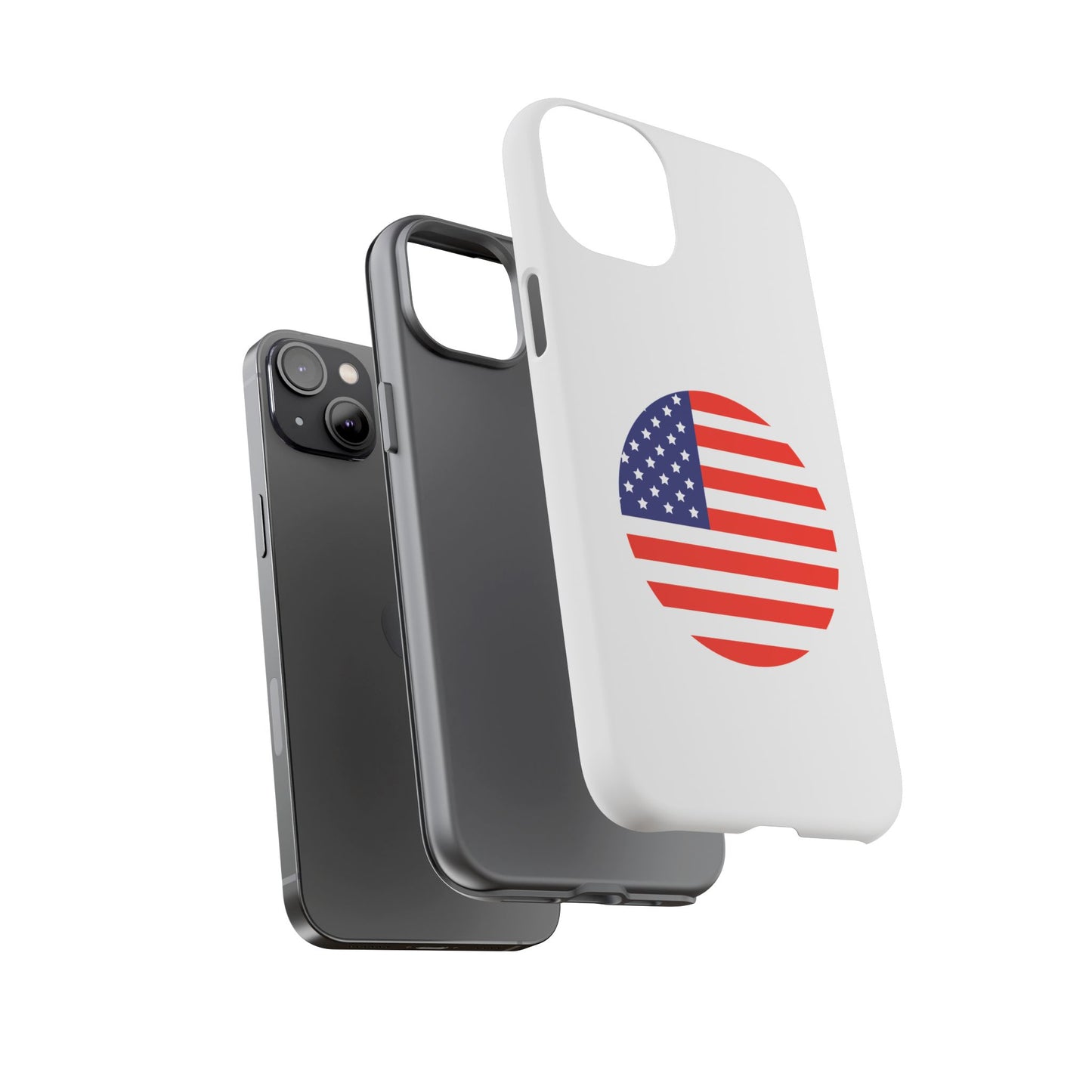 Circular USA Flag iPhone Case (Tough Case model series 14) by TokyoBill