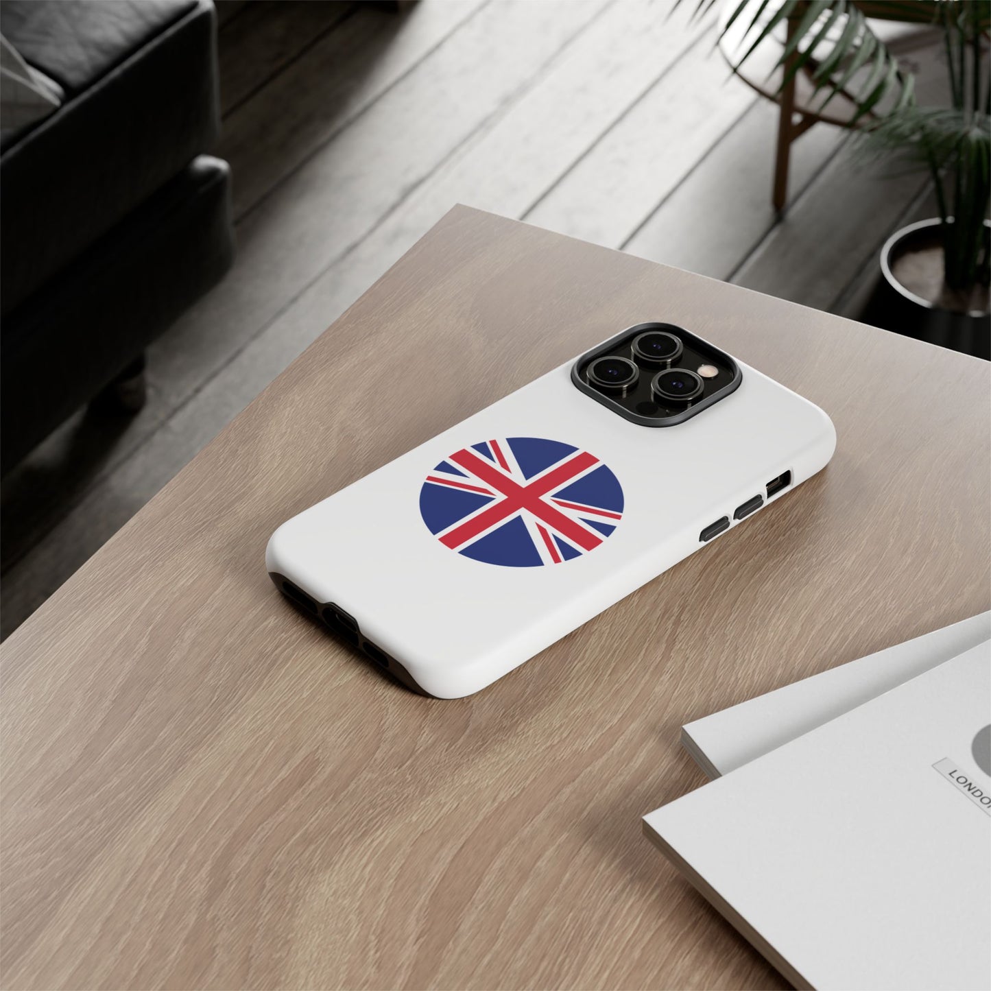 Circular UK Flag iPhone Case (Tough Case model series 14) by TokyoBill