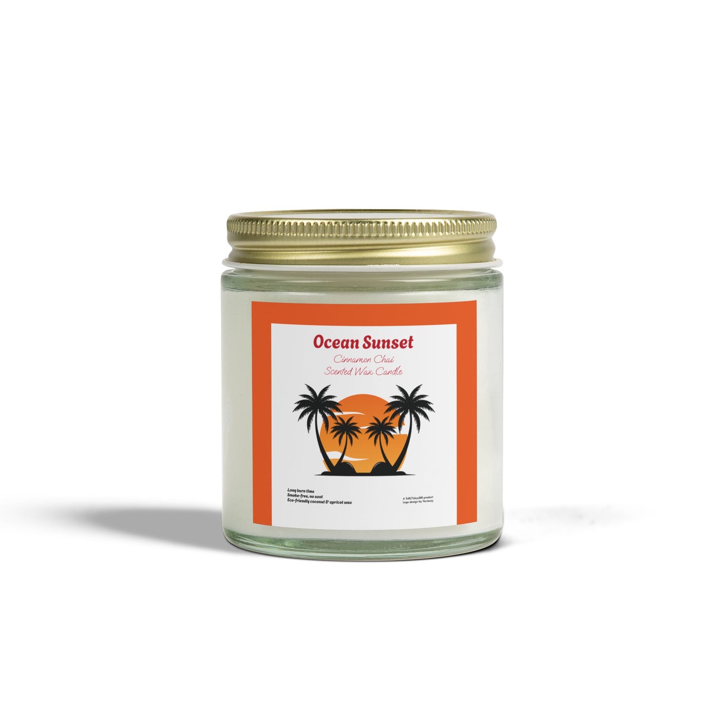Ocean Sunset Cinnamon Chai scented wax candles (4oz, 9oz), by TokyoBill
