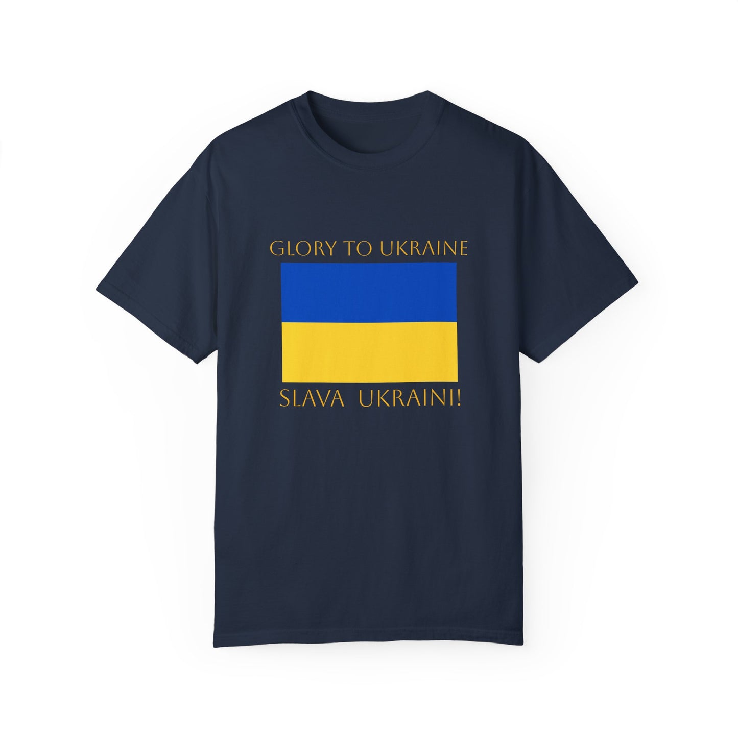 "Glory to Ukraine" Unisex Garment-Dyed T-shirt, Ukraine Support Tee by TokyoBill