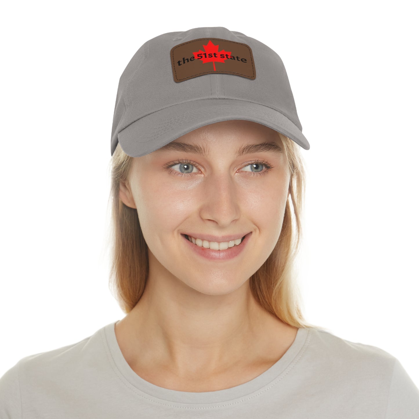 "the 51st state" -- Original Leather Patch Dad Hat by TokyoBill