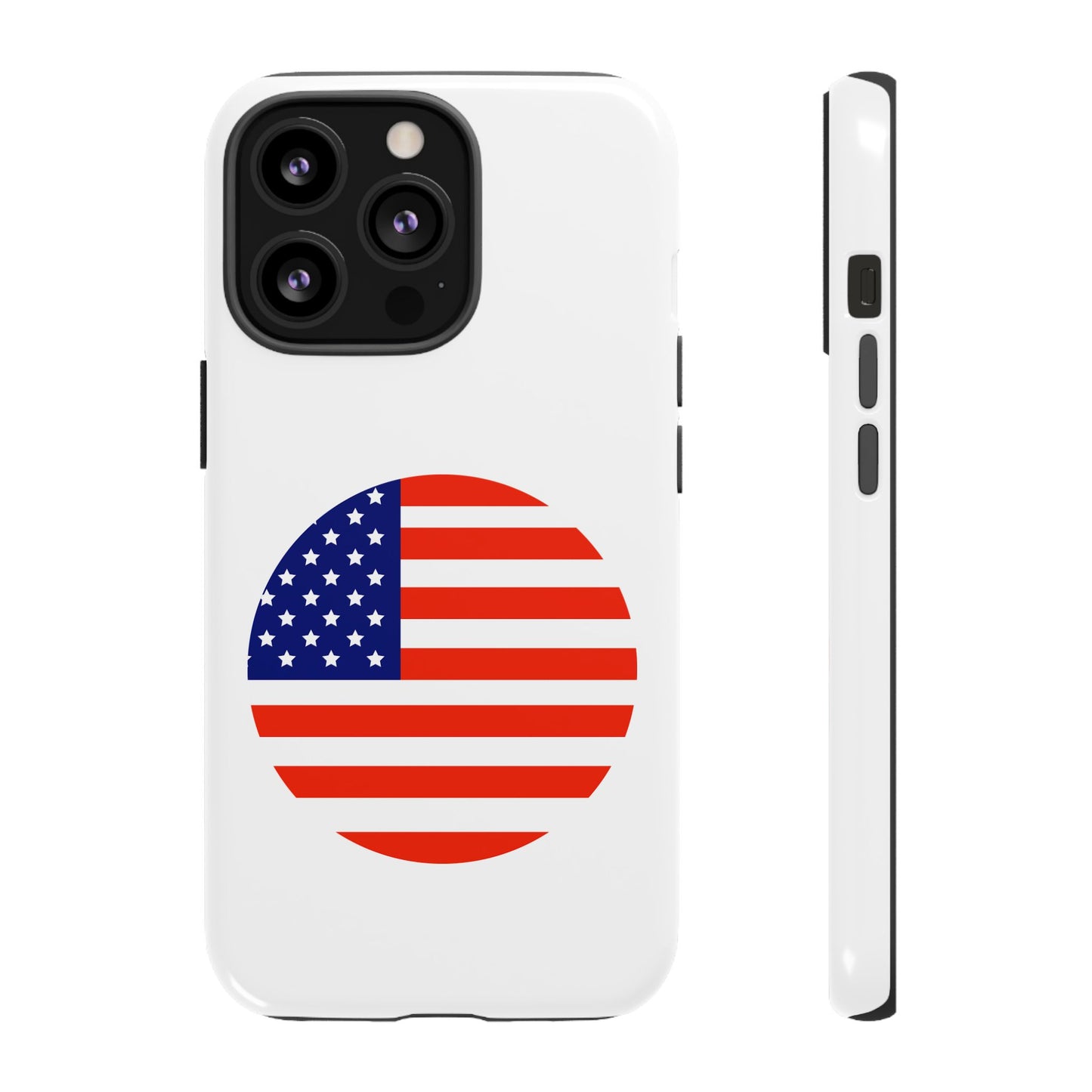 Circular USA Flag iPhone Case (Tough Case model series 13) by TokyoBill