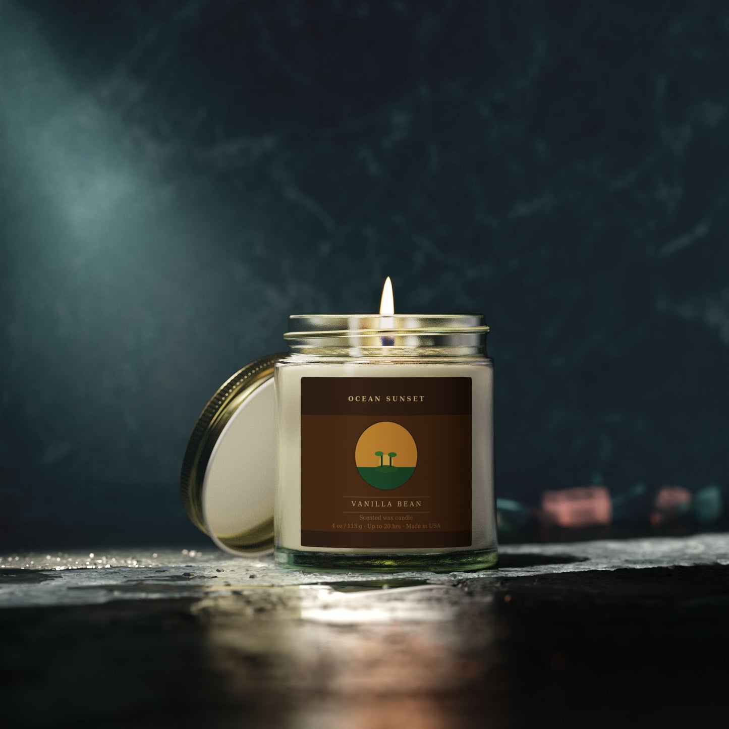 Ocean Sunset | Vanilla Bean Scented Candle | Hand-Poured in USA