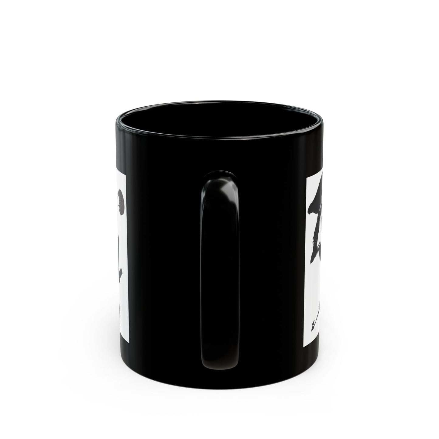 Black Mug (11oz) 'Ninja' kanji on white badge, Coffee Mug by TokyoBill