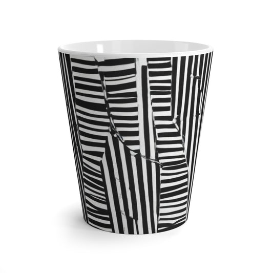 Abstract Black & White Stripes Latte Mug - Ideal for Coffee/Tea Lovers, by TokyoBill